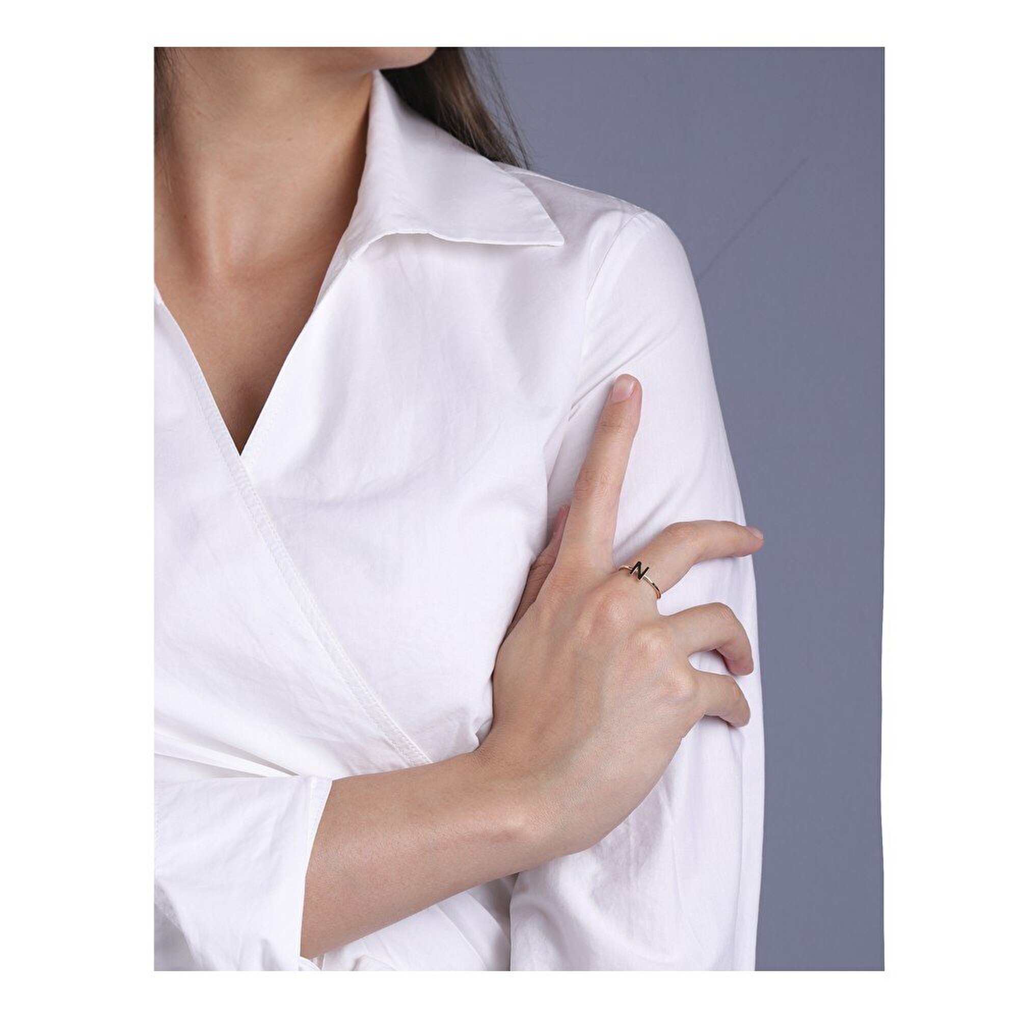 14 Ayar Sarı Altın N Harf Yüzük