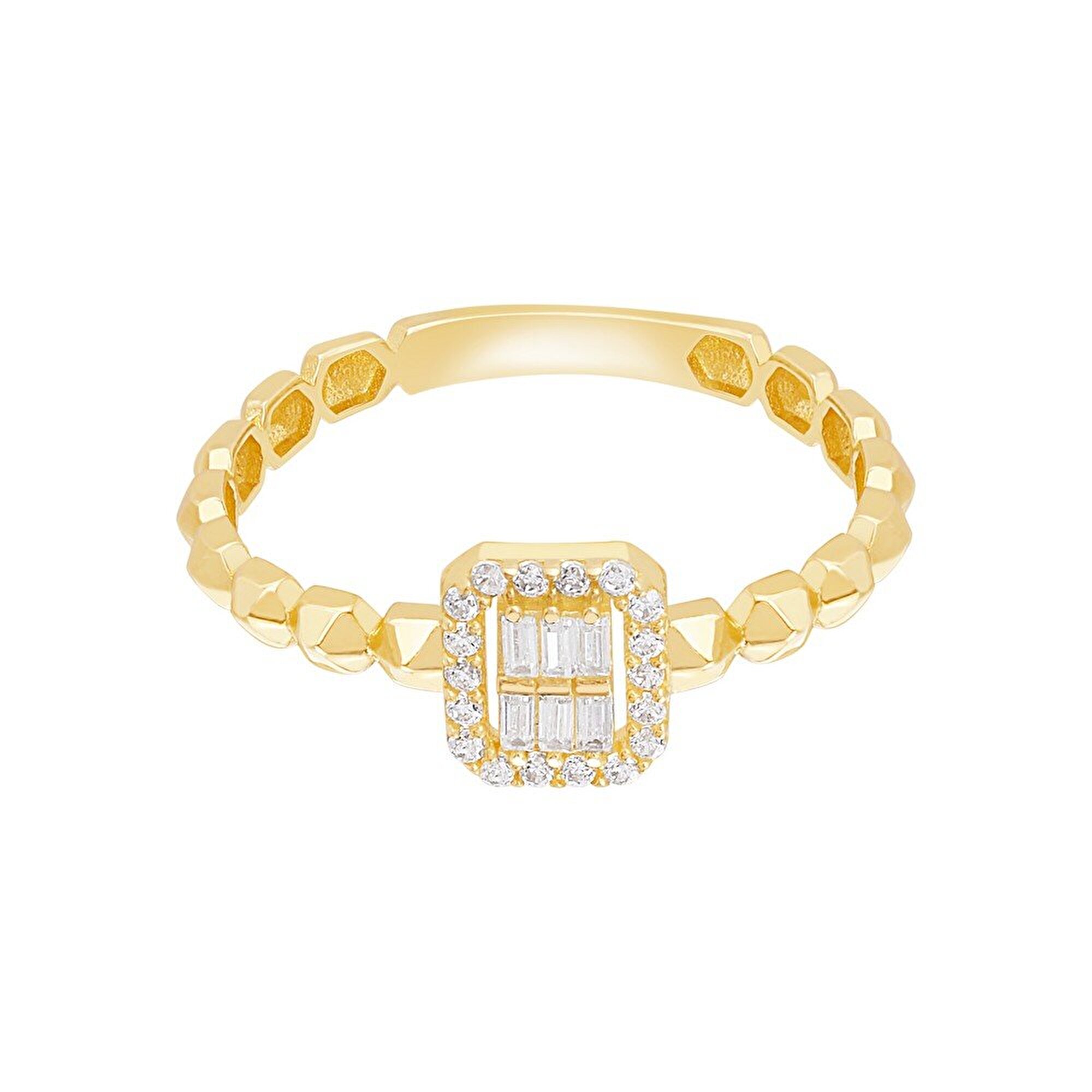 14 Ayar Sarı Altın Baget Yüzük