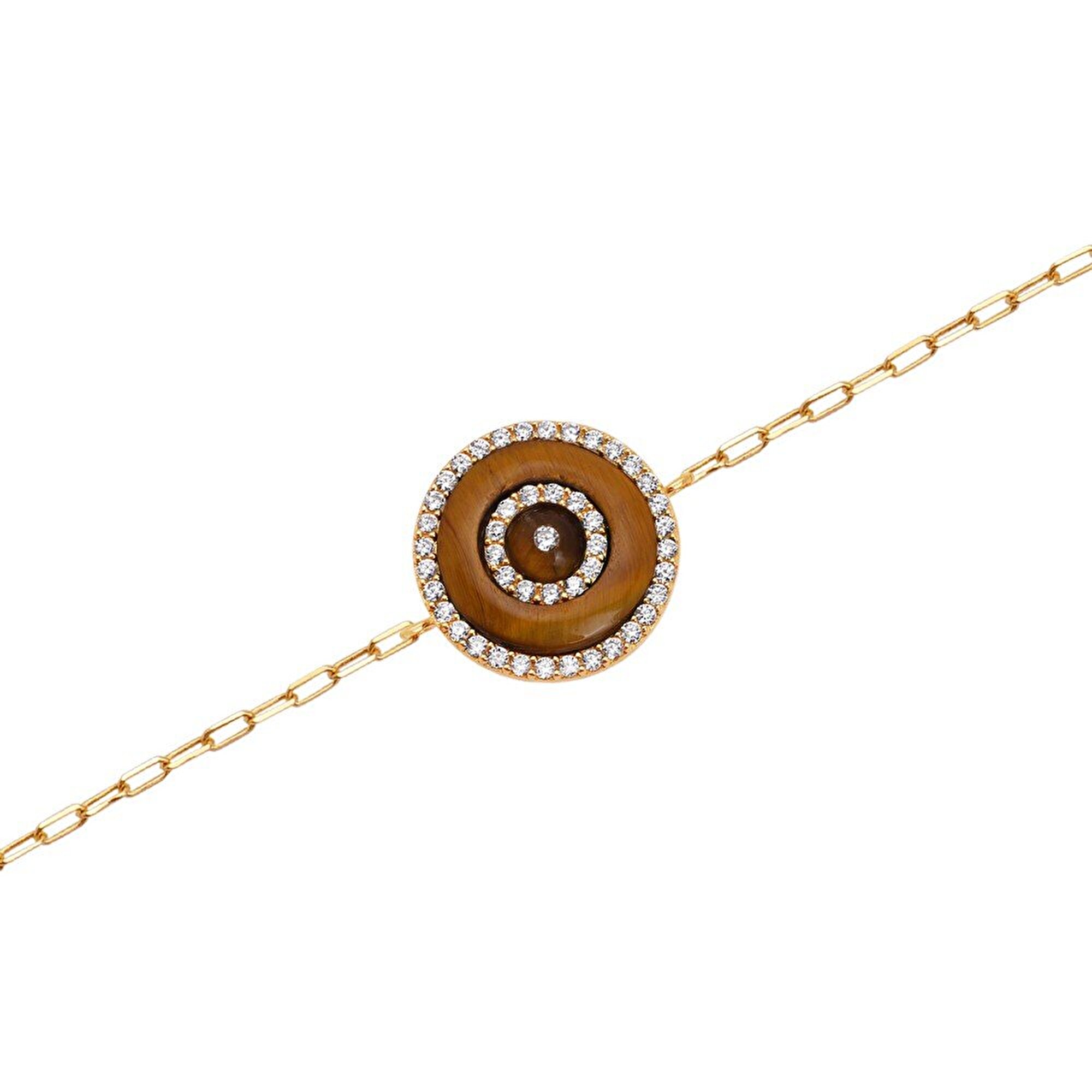 14 Ayar Sarı Altın Nazar Boncuklu Bileklik