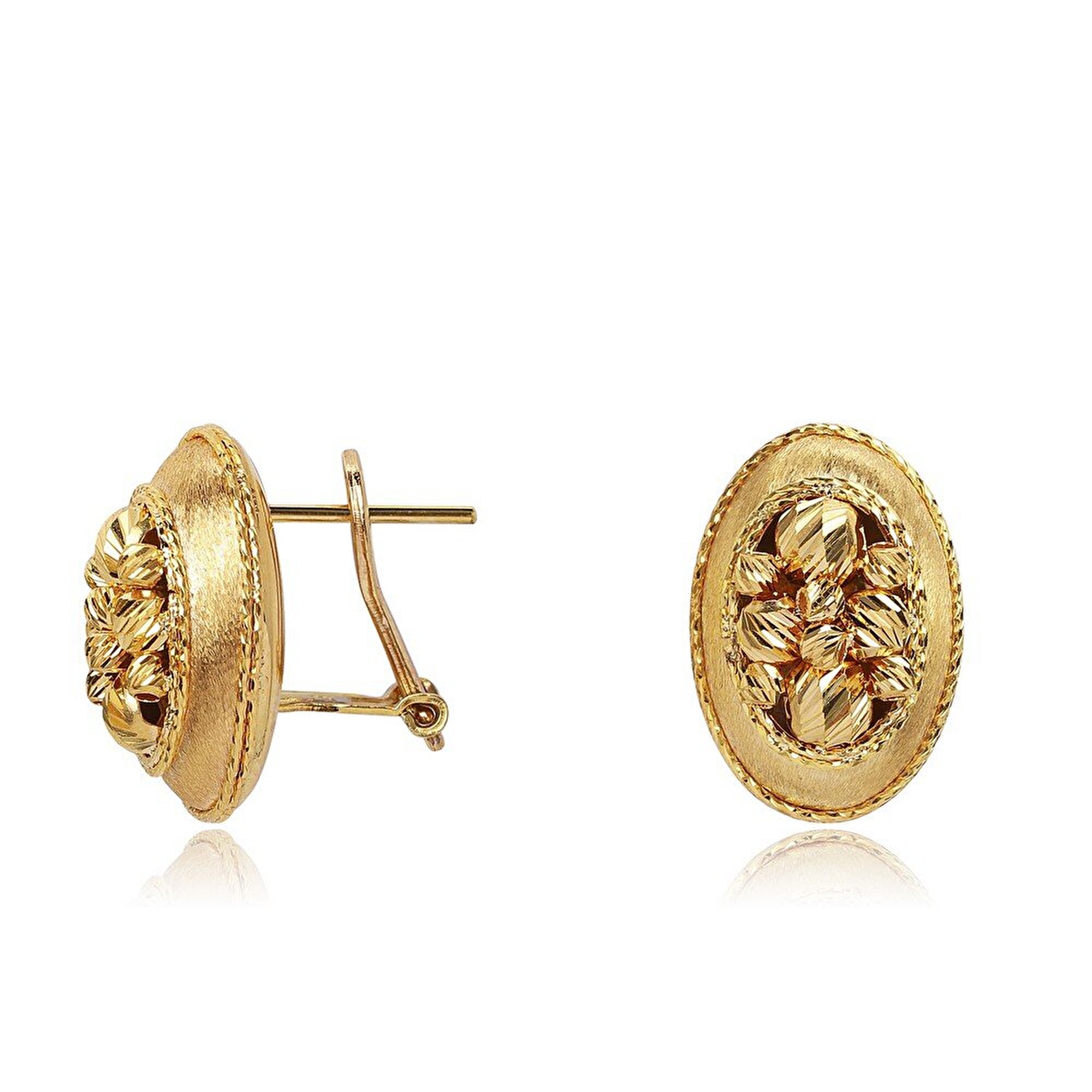 22 Ayar Sarı Altın Dorika Küpe