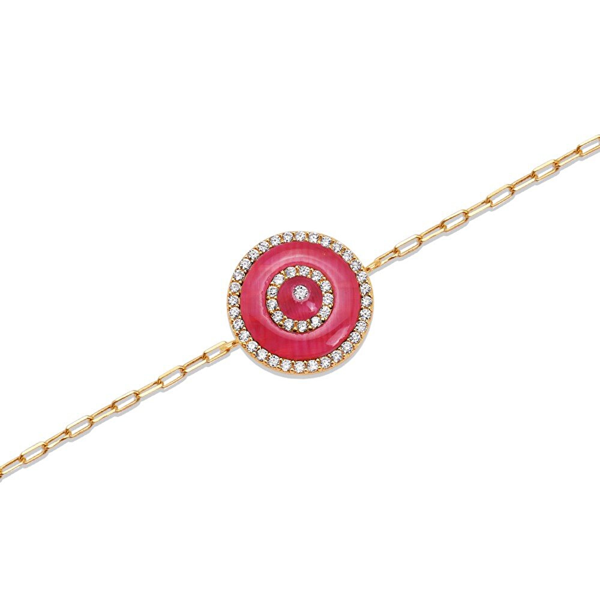 14 Ayar Sarı Altın Nazar Boncuklu Bileklik