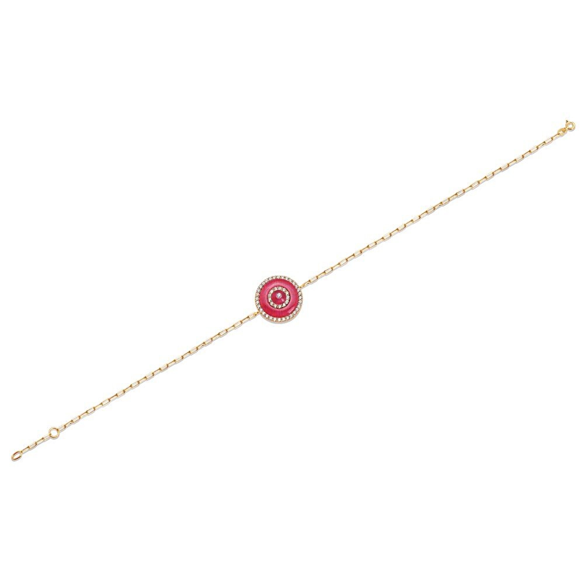 14 Ayar Sarı Altın Nazar Boncuklu Bileklik