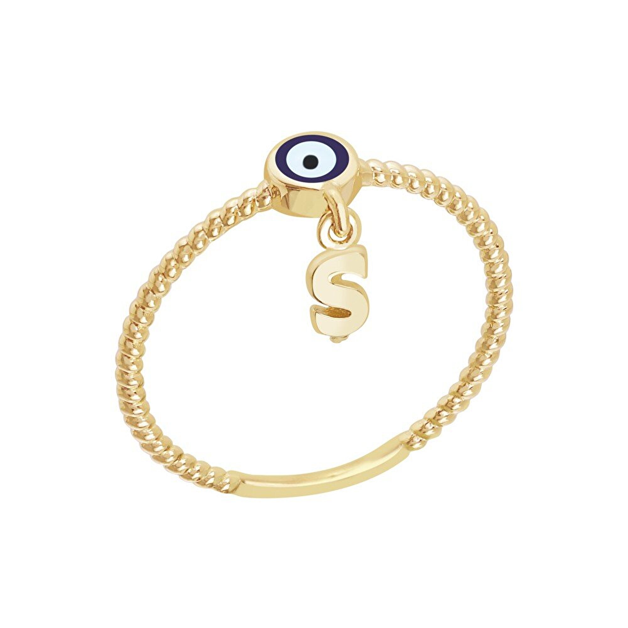 14 Ayar Sarı Altın Ş Harf Yüzük