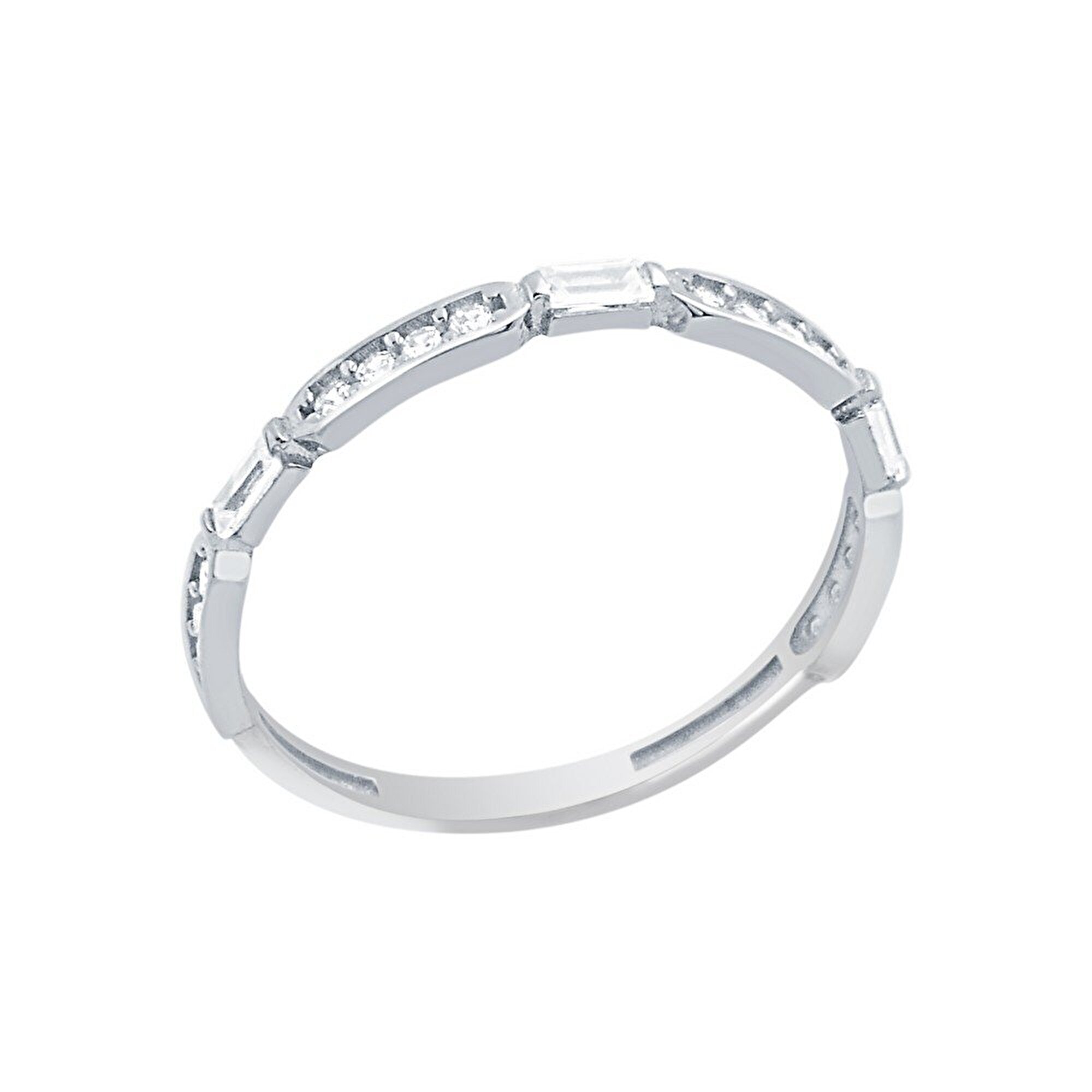 14 Ayar Beyaz Altın Baget Yüzük