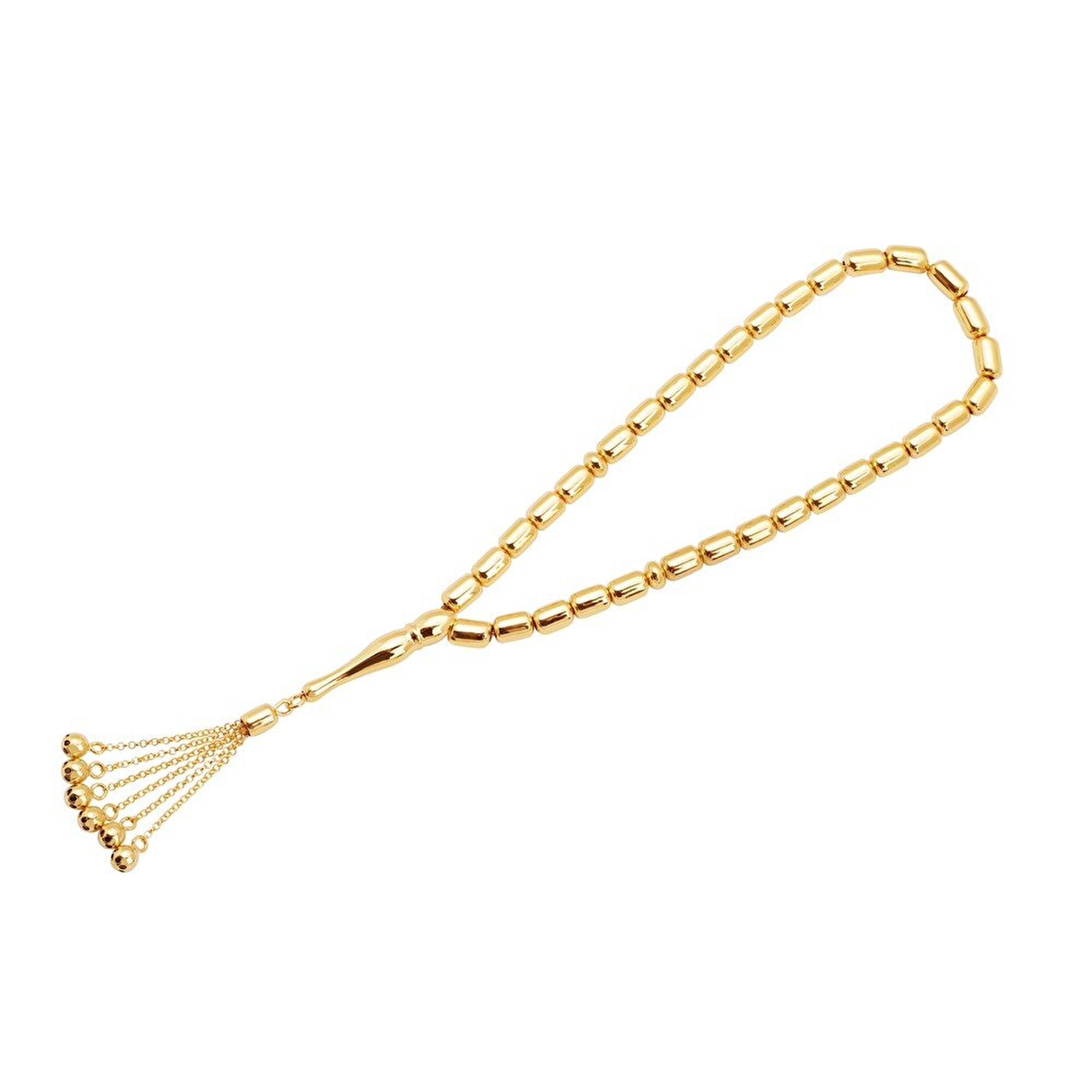 14 Ayar Sarı Altın Silindir Tesbih