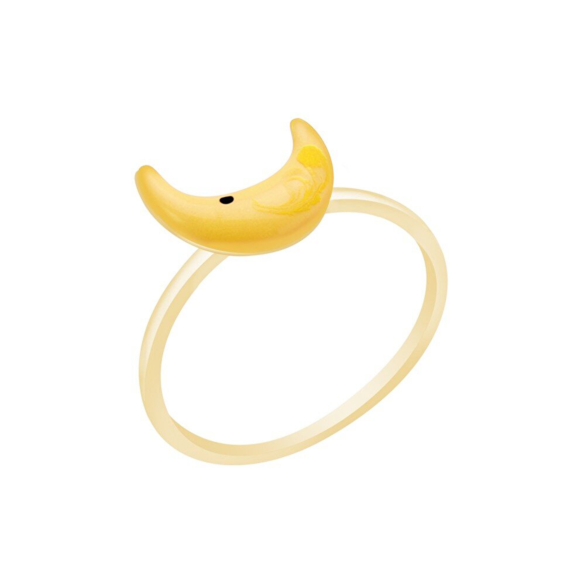 14 Ayar Sarı Altın Ay Figürlü Yüzük