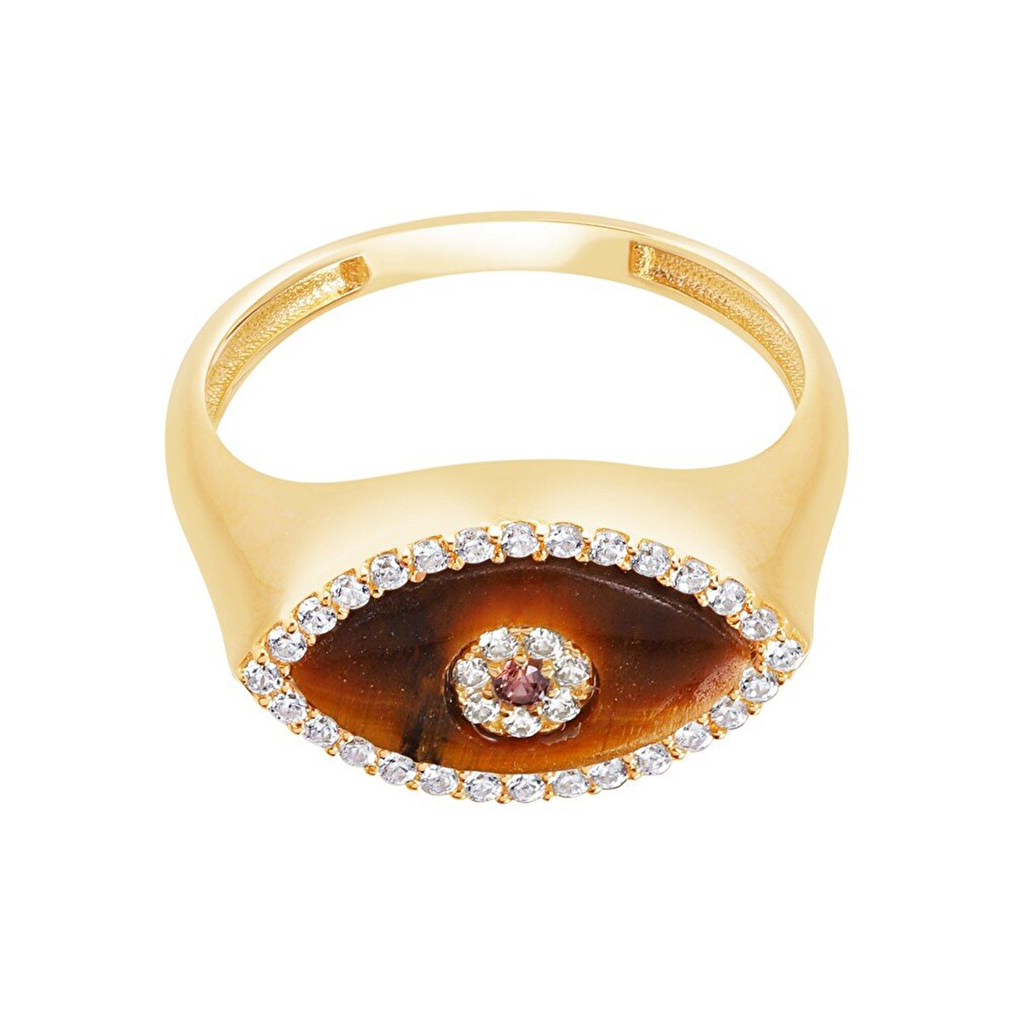 14 Ayar Sarı Altın Göz Figürlü Yüzük