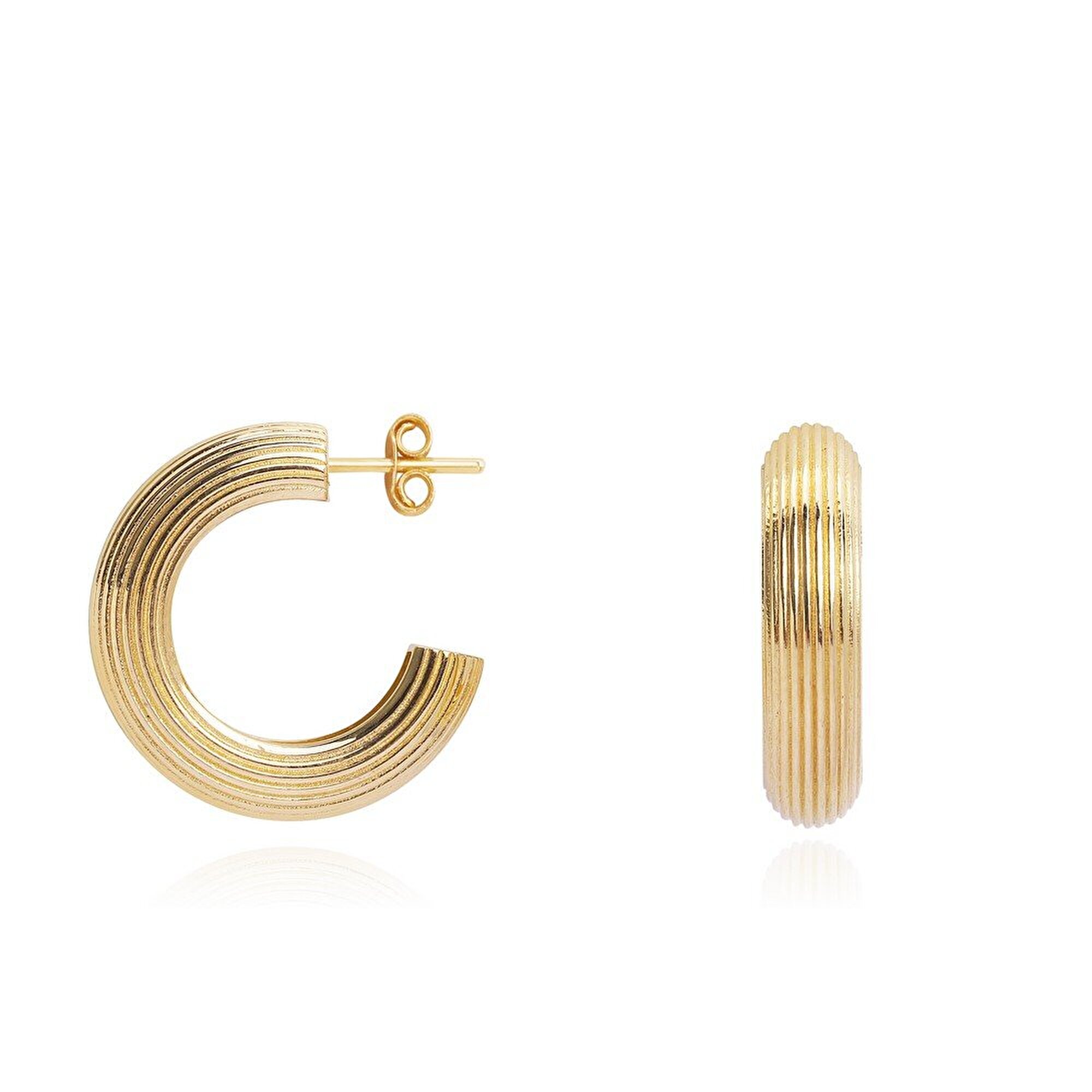 14 Ayar Sarı Altın Halka Küpe