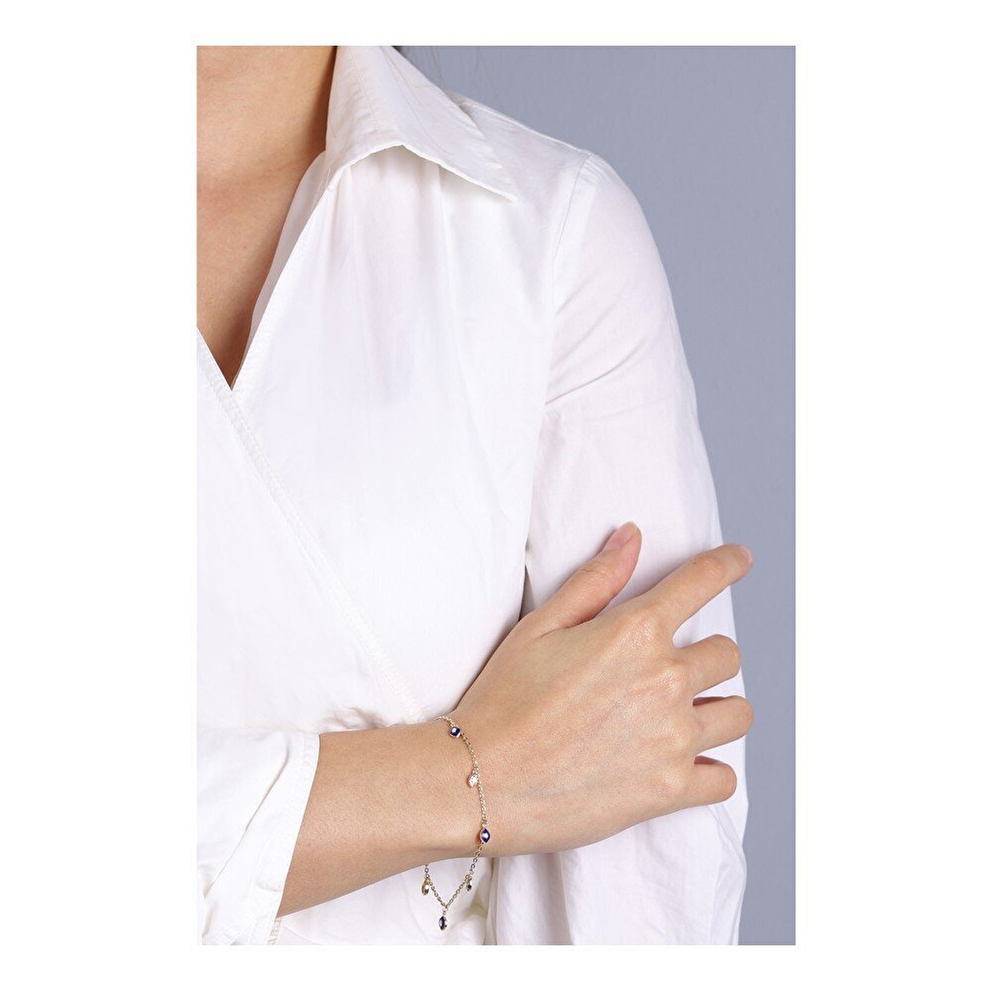 14 Ayar Sarı Altın Nazar Boncuklu Bileklik