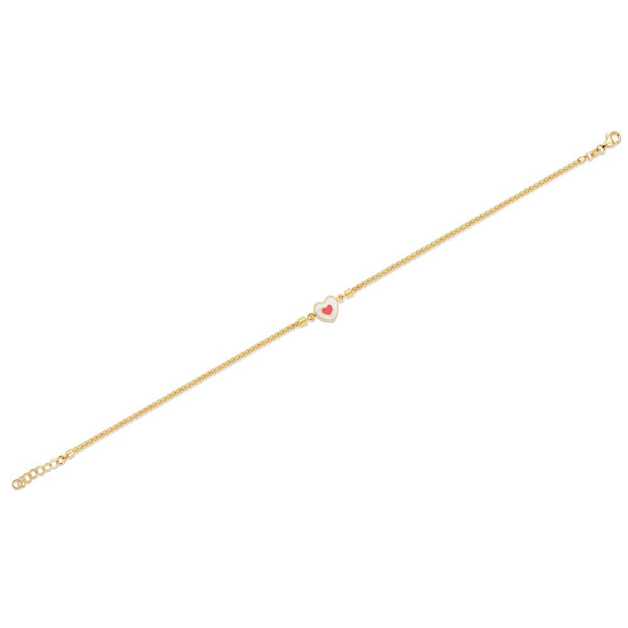 14 Ayar Sarı Altın Kalp Figürlü Bileklik