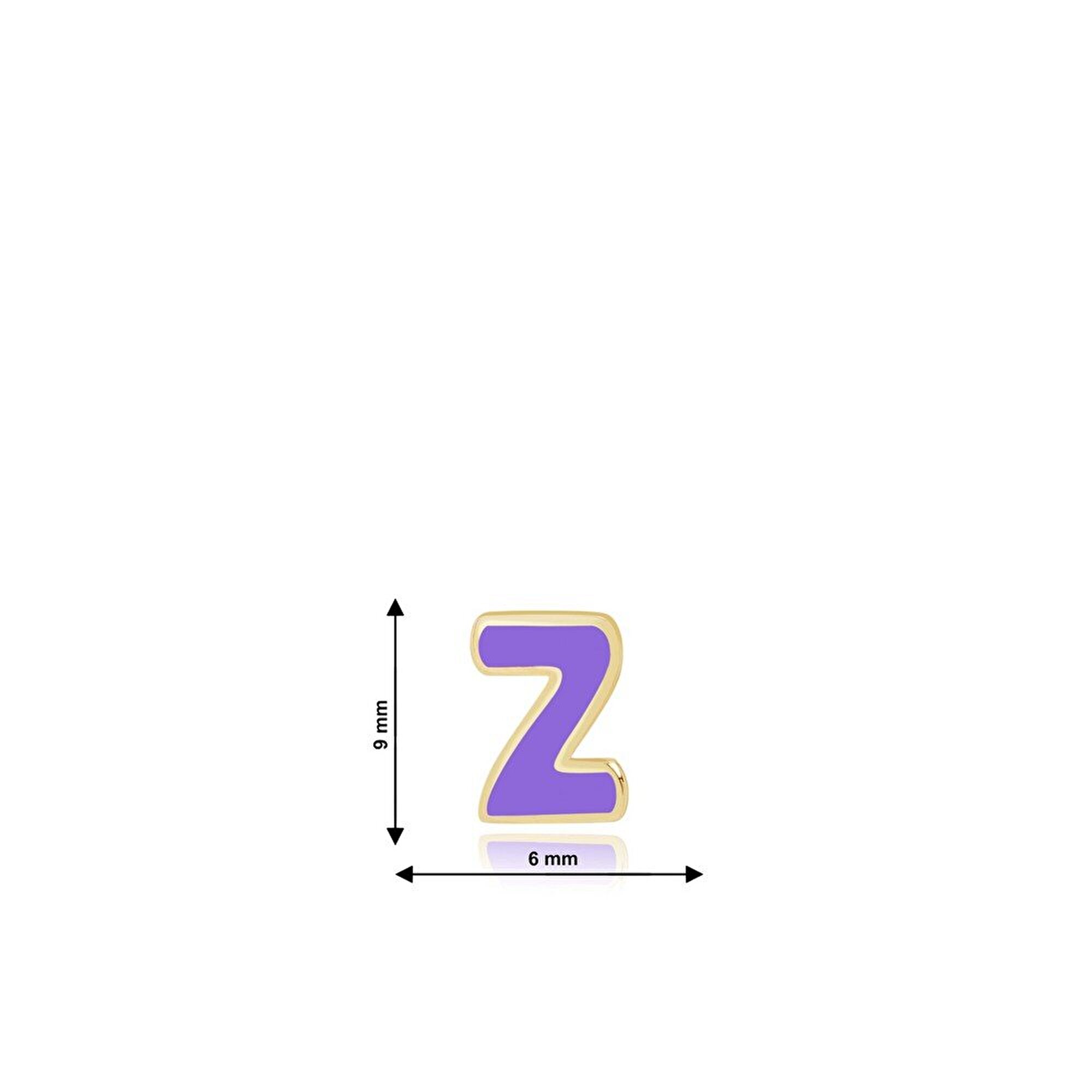 14 Ayar Sarı Altın Mineli Z Harf Küpe