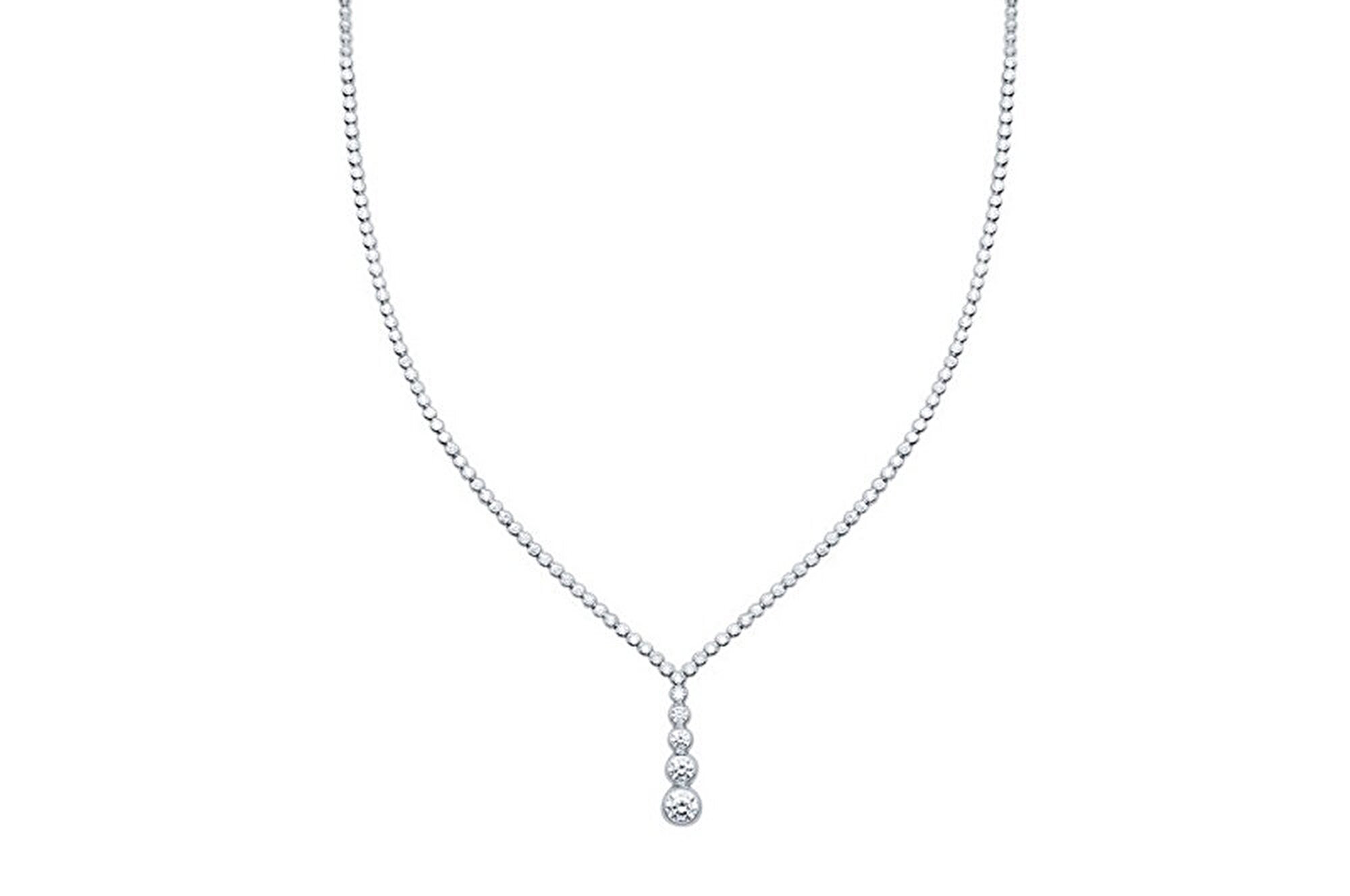 14 Ayar Beyaz Altın Su Yolu Gerdanlık