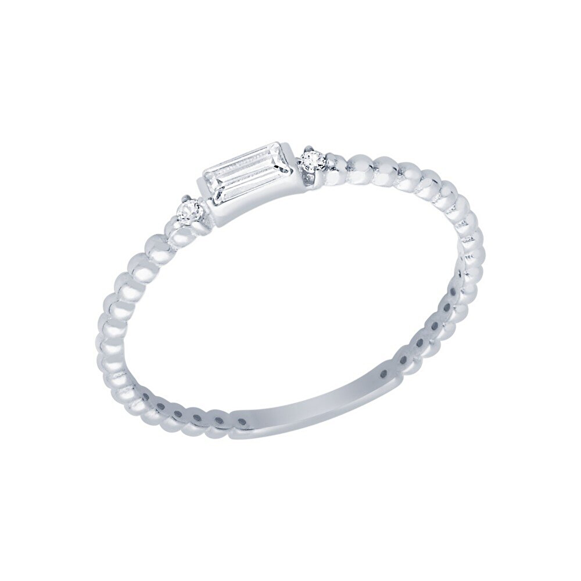 14 Ayar Beyaz Altın Baget Yüzük