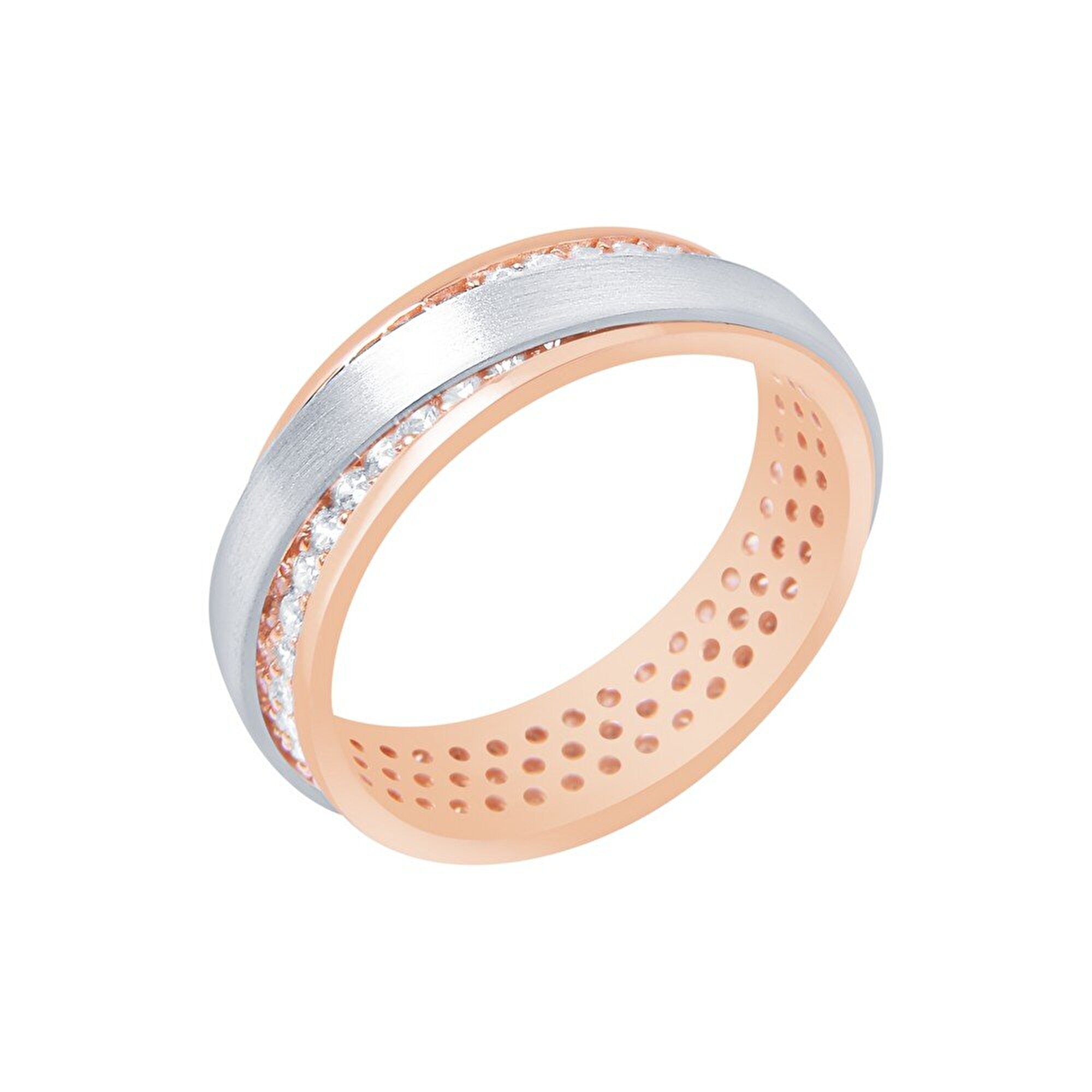 14 Ayar Rose-Beyaz Altın Modern Alyans