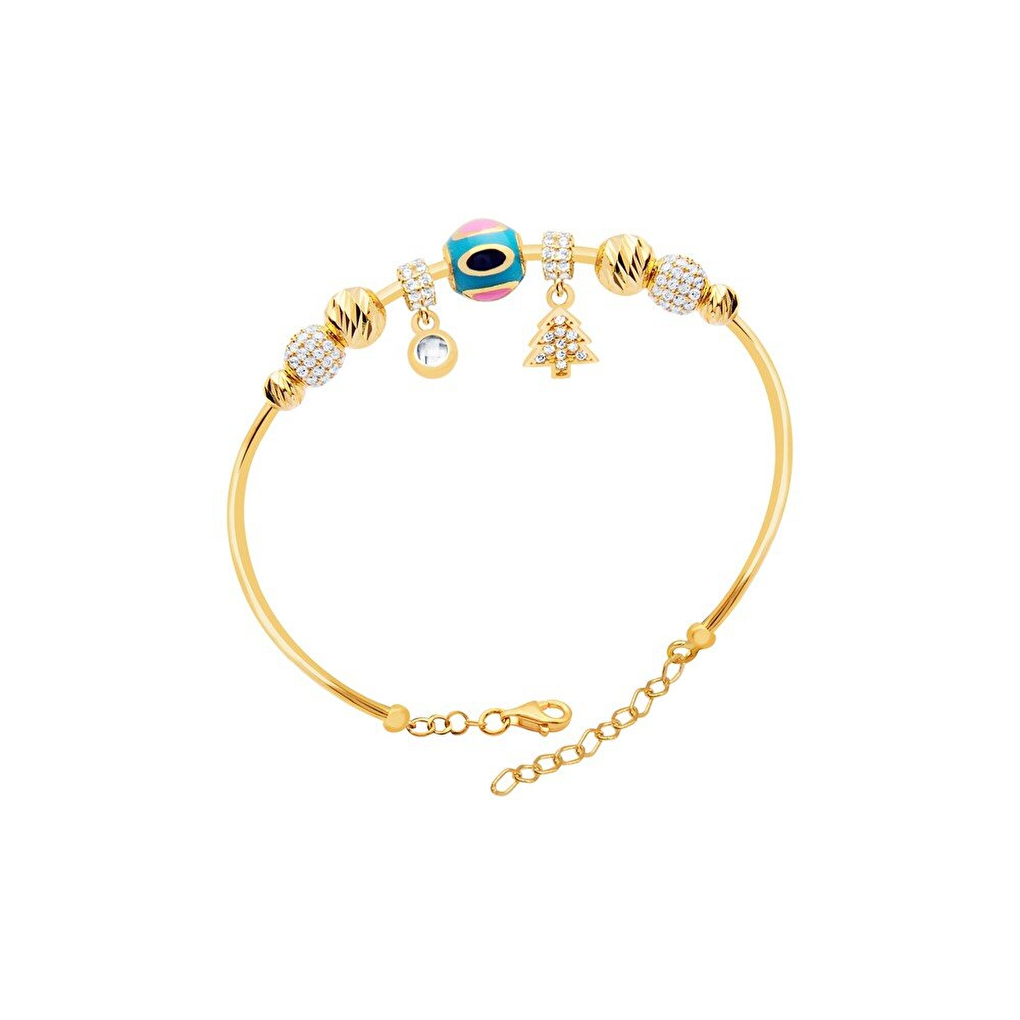 22 Ayar Sarı Altın Charm Bilezik