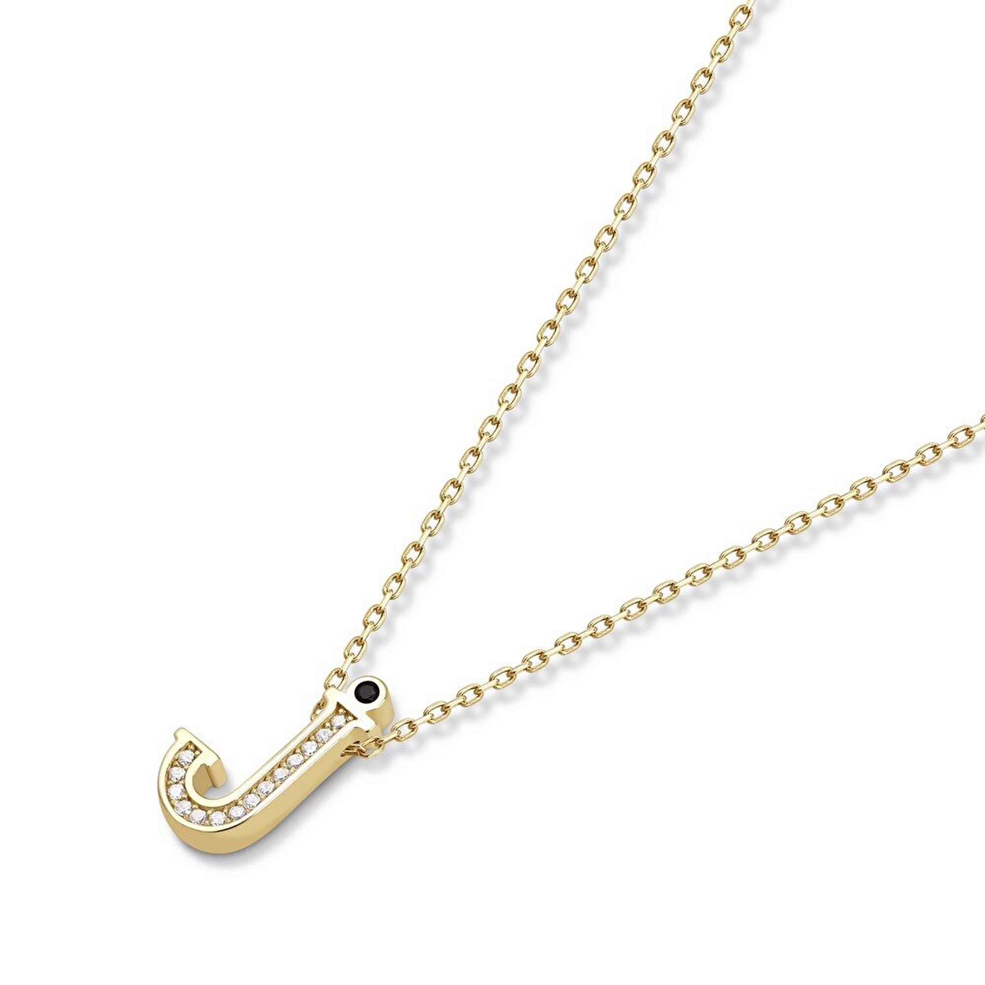 14 Ayar Sarı Altın J Harf Kolye