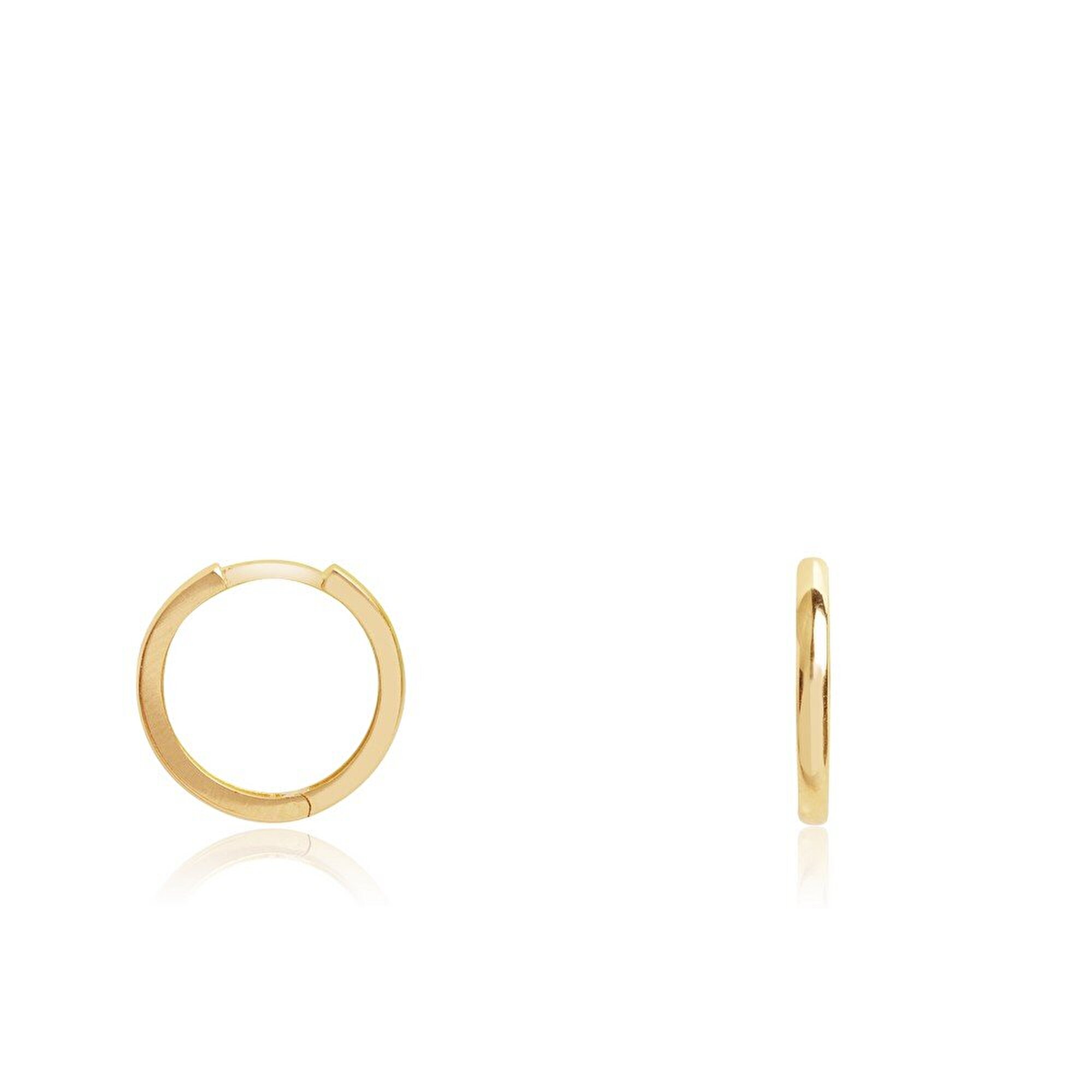 14 Ayar Sarı Altın Halka Küpe