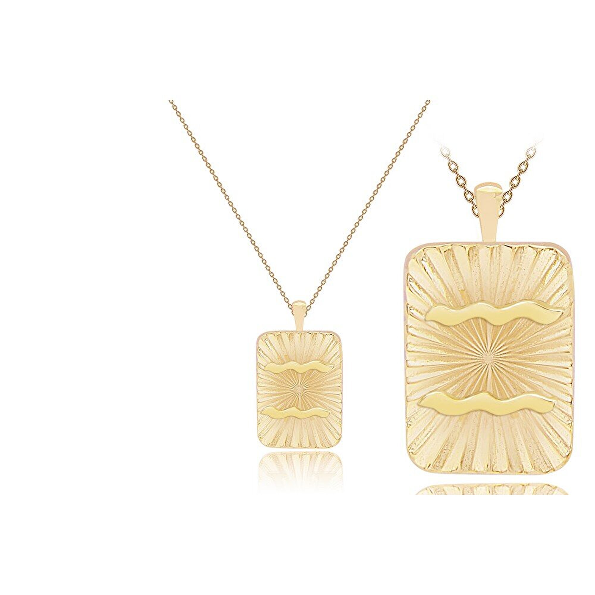 14 Ayar Kova Burç Plaka Kolye