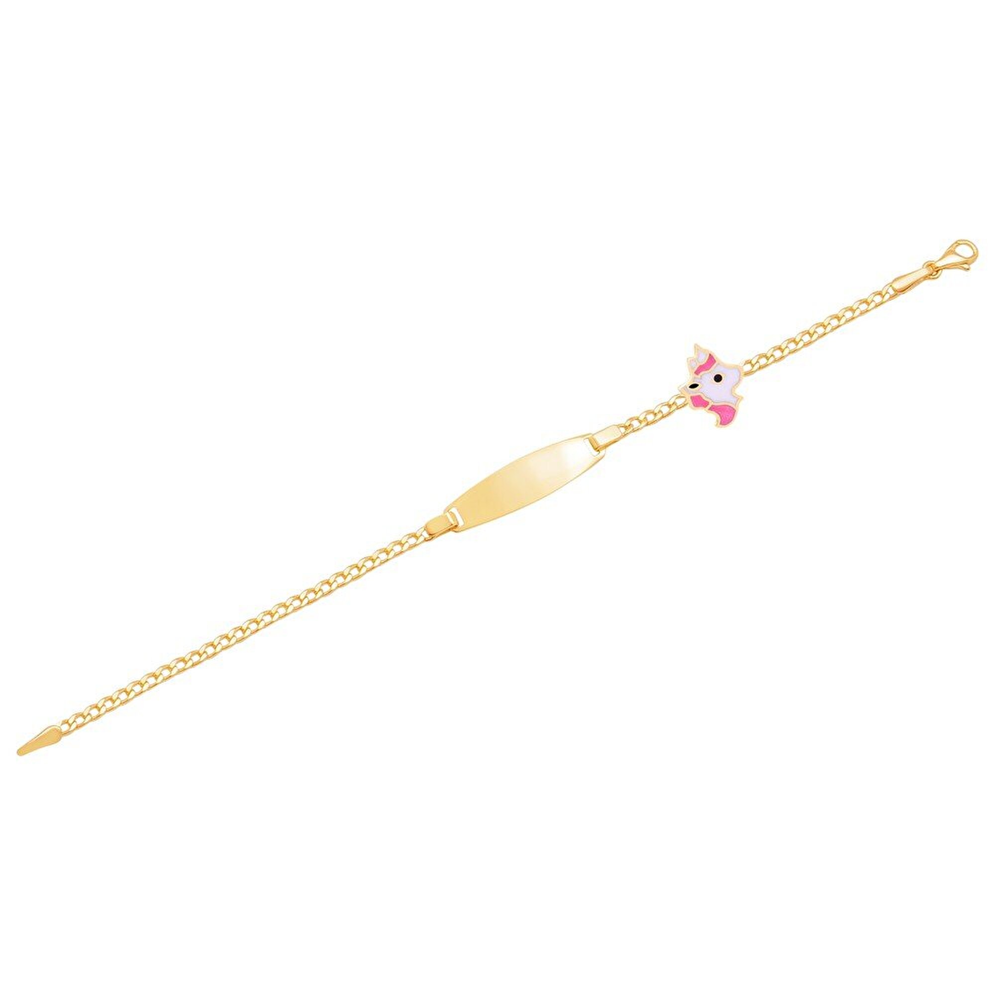 14 Ayar Sarı Altın Künye Bileklik