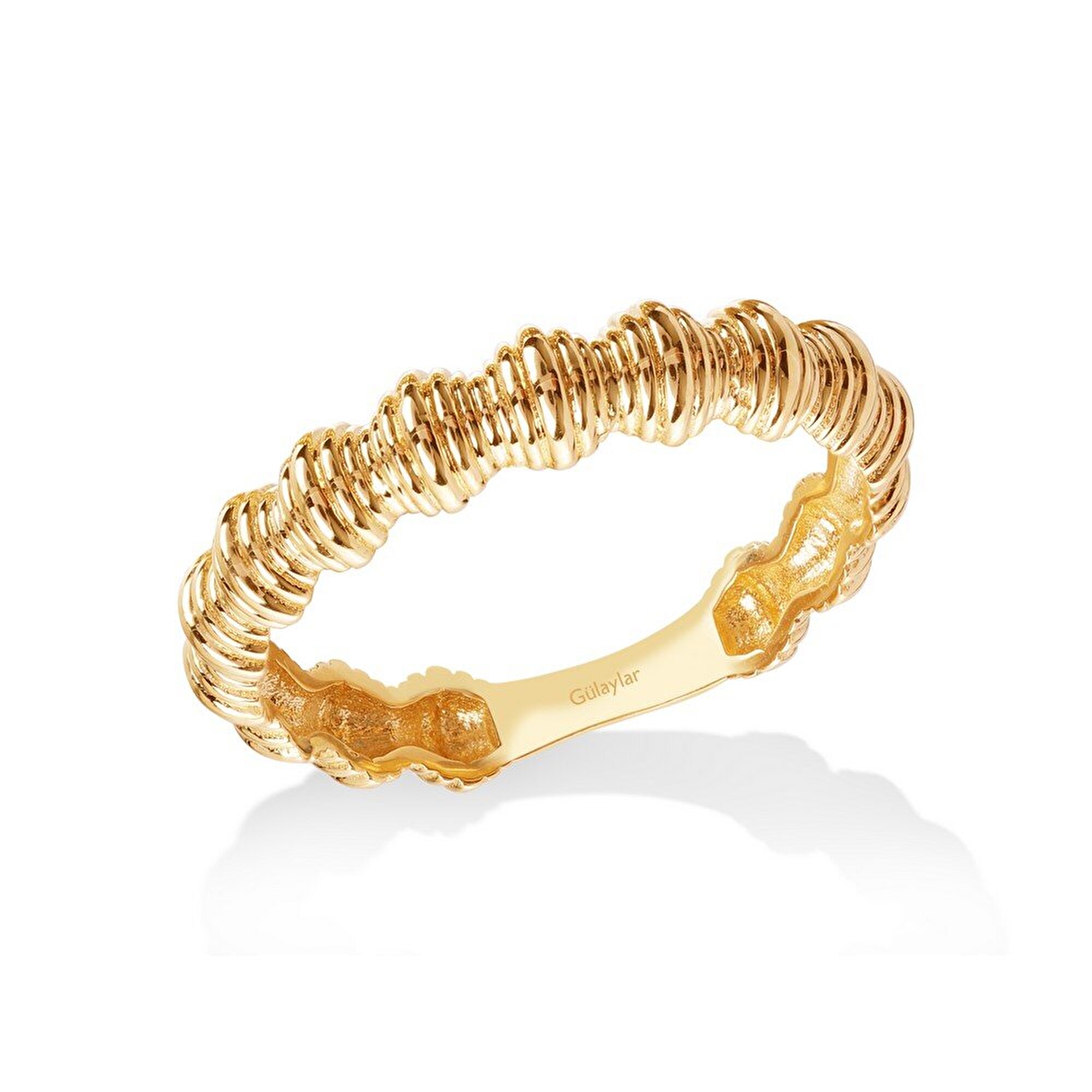 14 Ayar Sarı Altın Minimal Yüzük