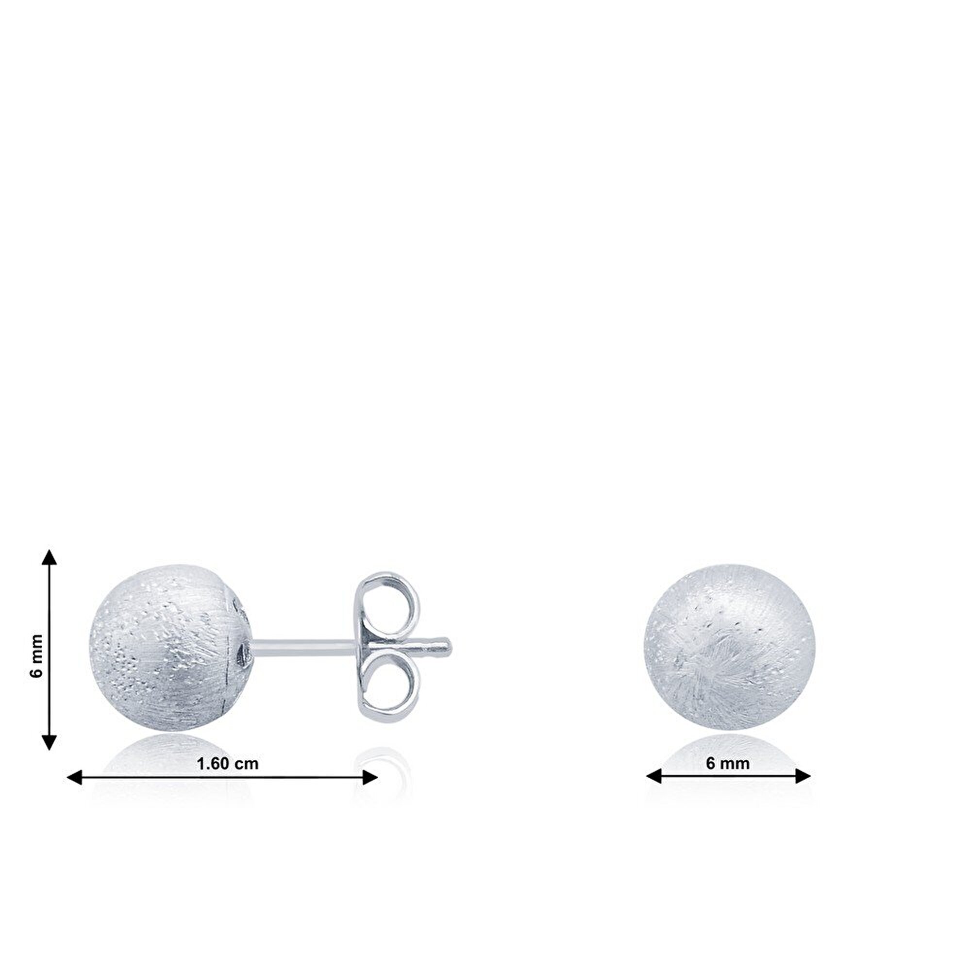 14 Ayar Beyaz Altın Top Küpe