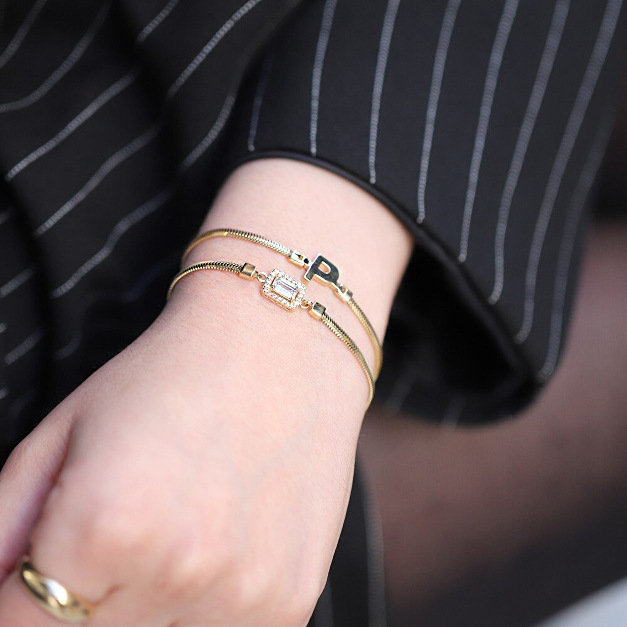 14 Ayar Sarı Altın Baget Bileklik