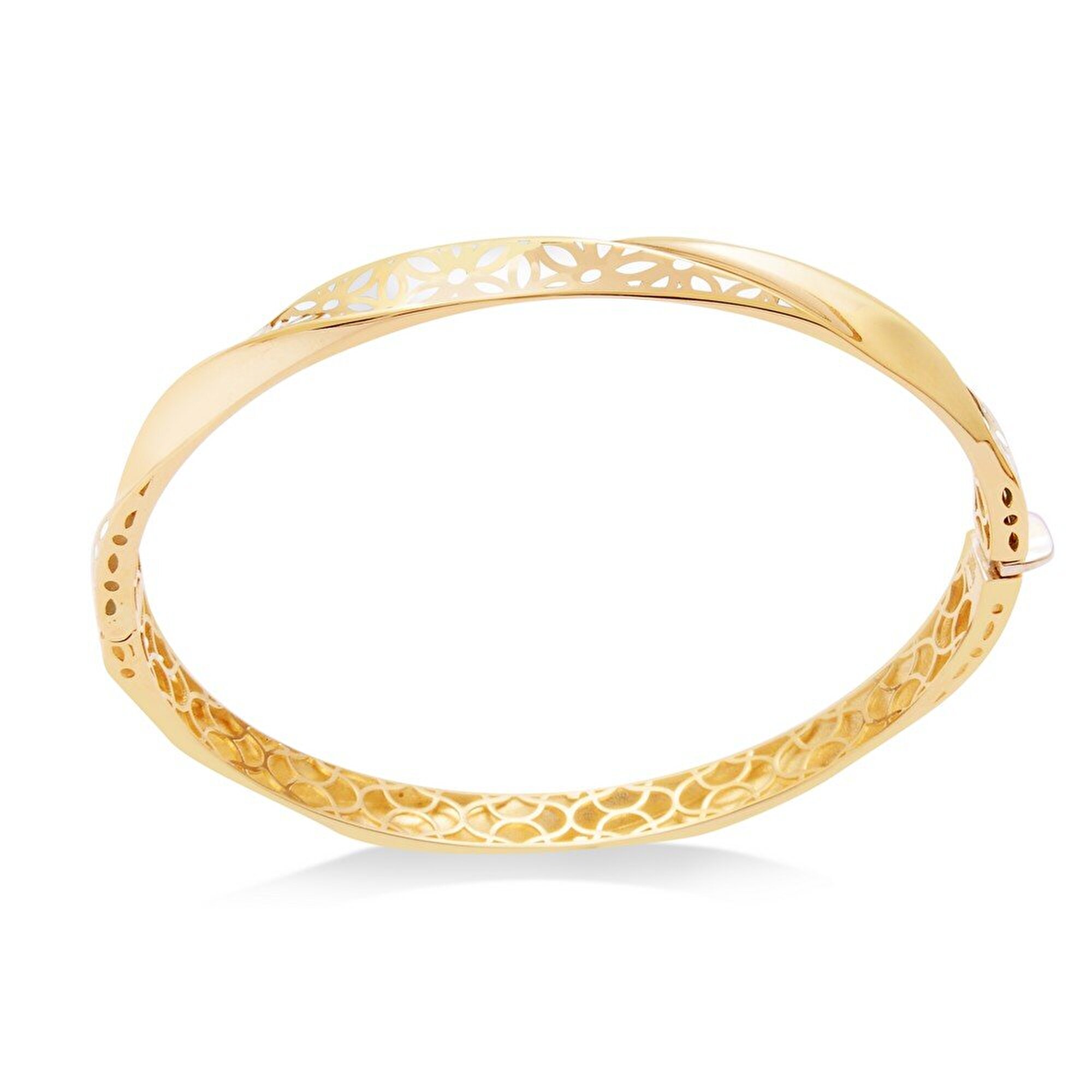 14 Ayar Sarı Altın Kelepçe Bilezik