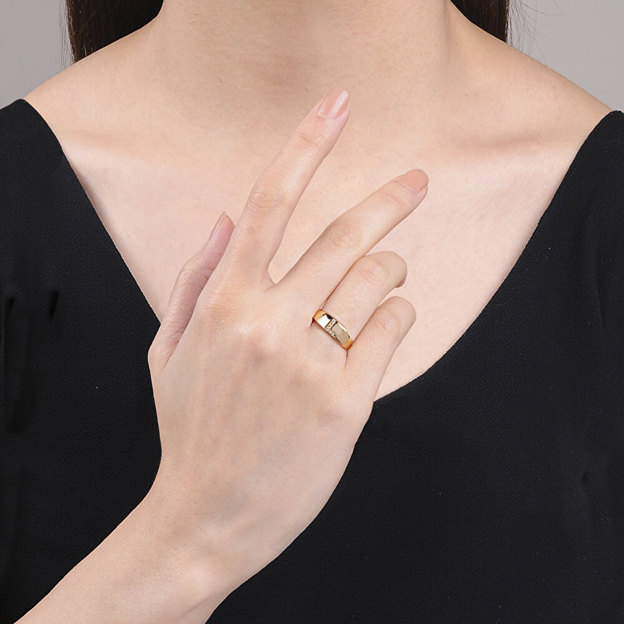 14 Ayar Sarı Altın L Harf Yüzük