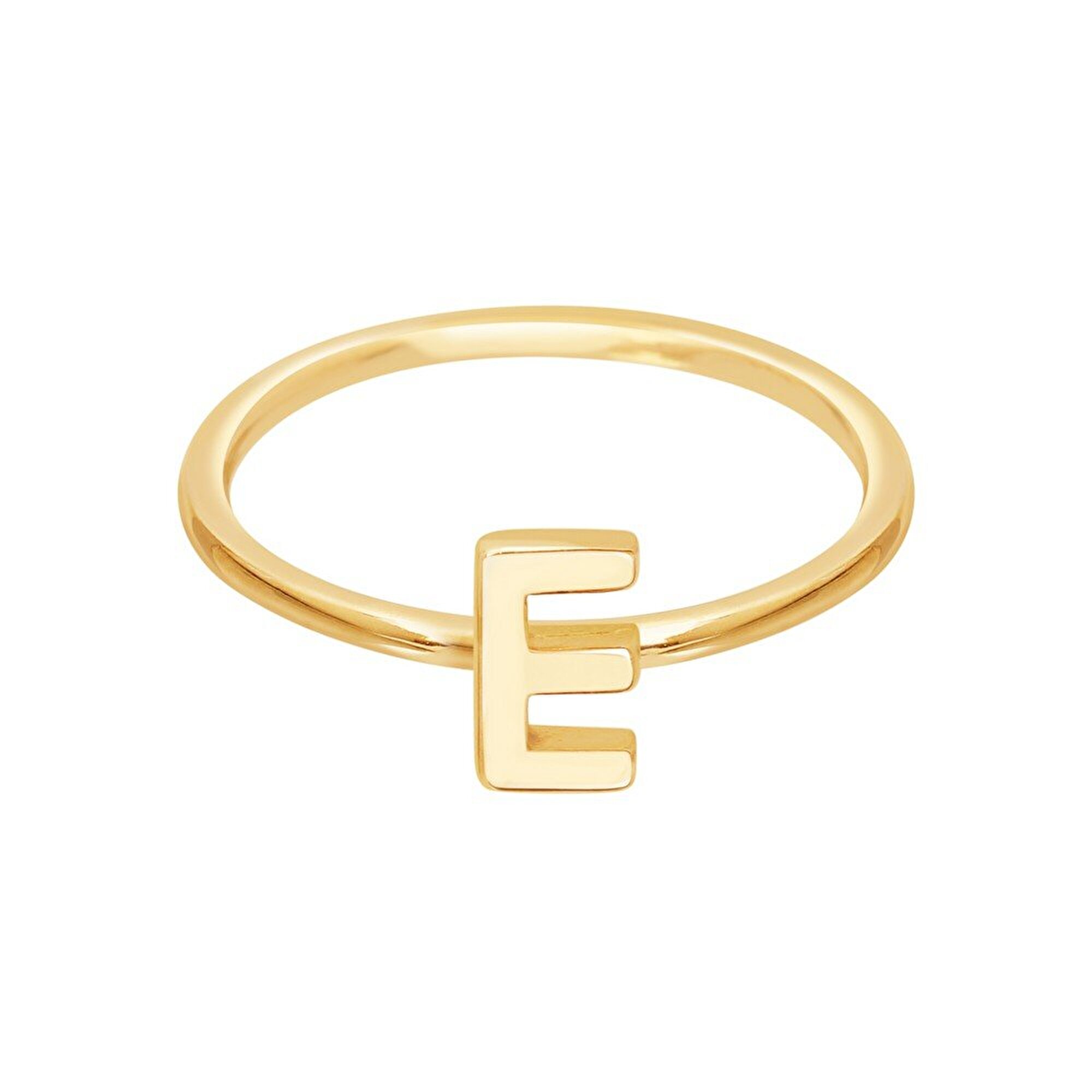 14 Ayar Sarı Altın E Harf Yüzük