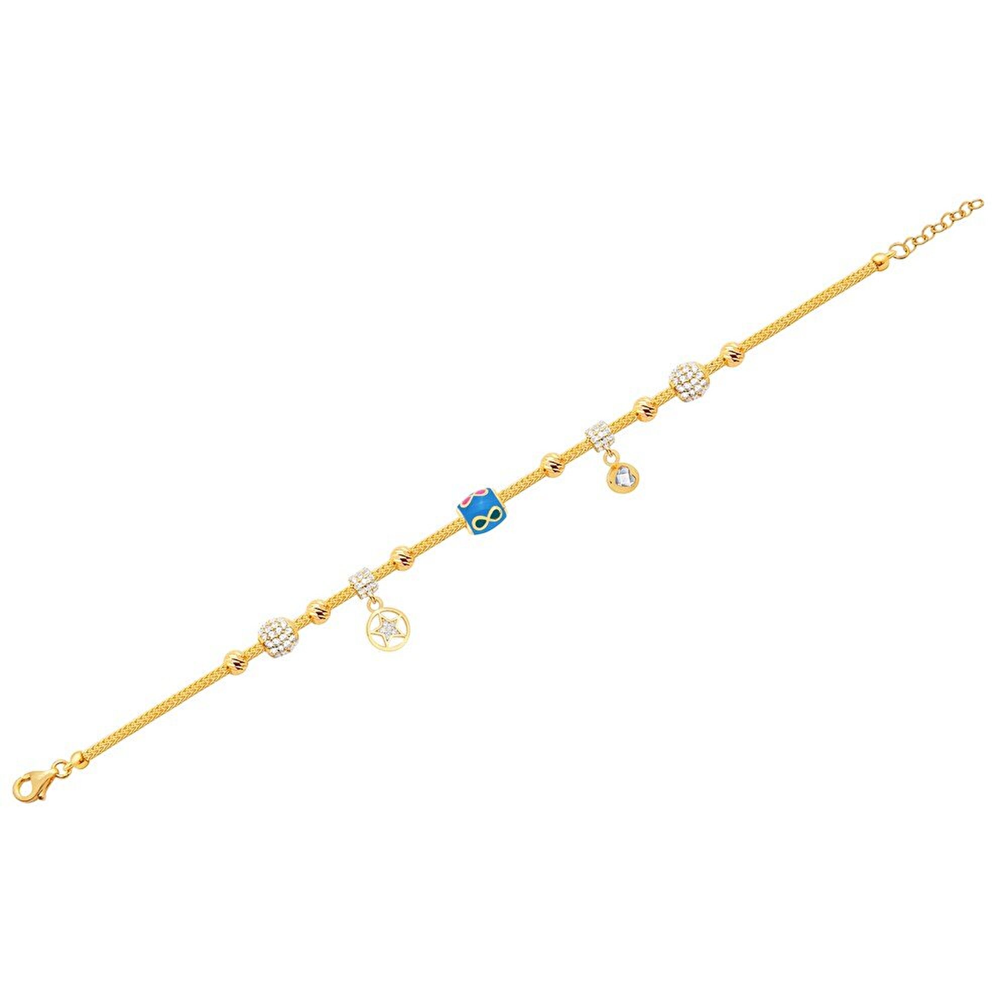 22 Ayar Sarı Altın Charm Bileklik