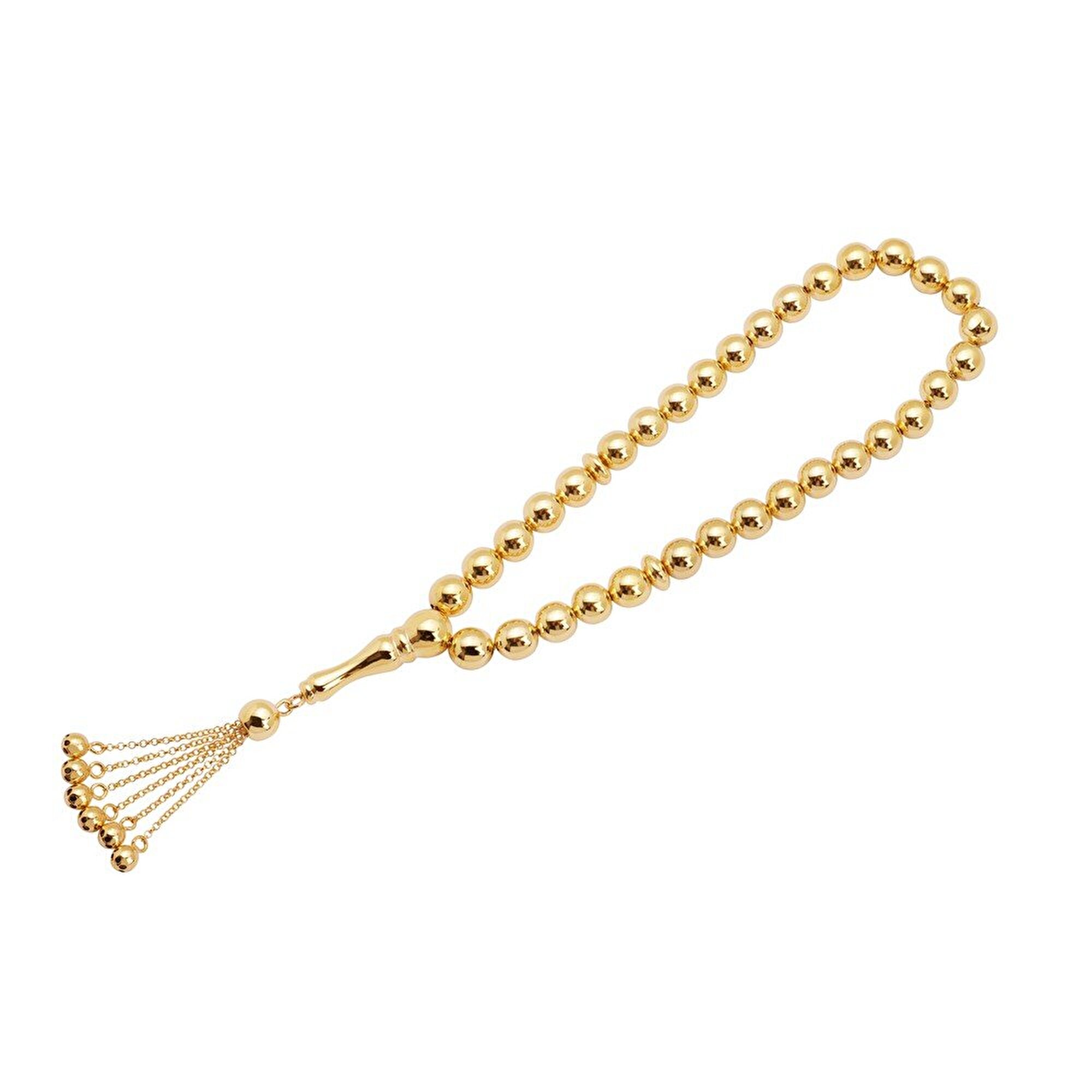 14 Ayar Sarı Altın Yuvarlak Tesbih