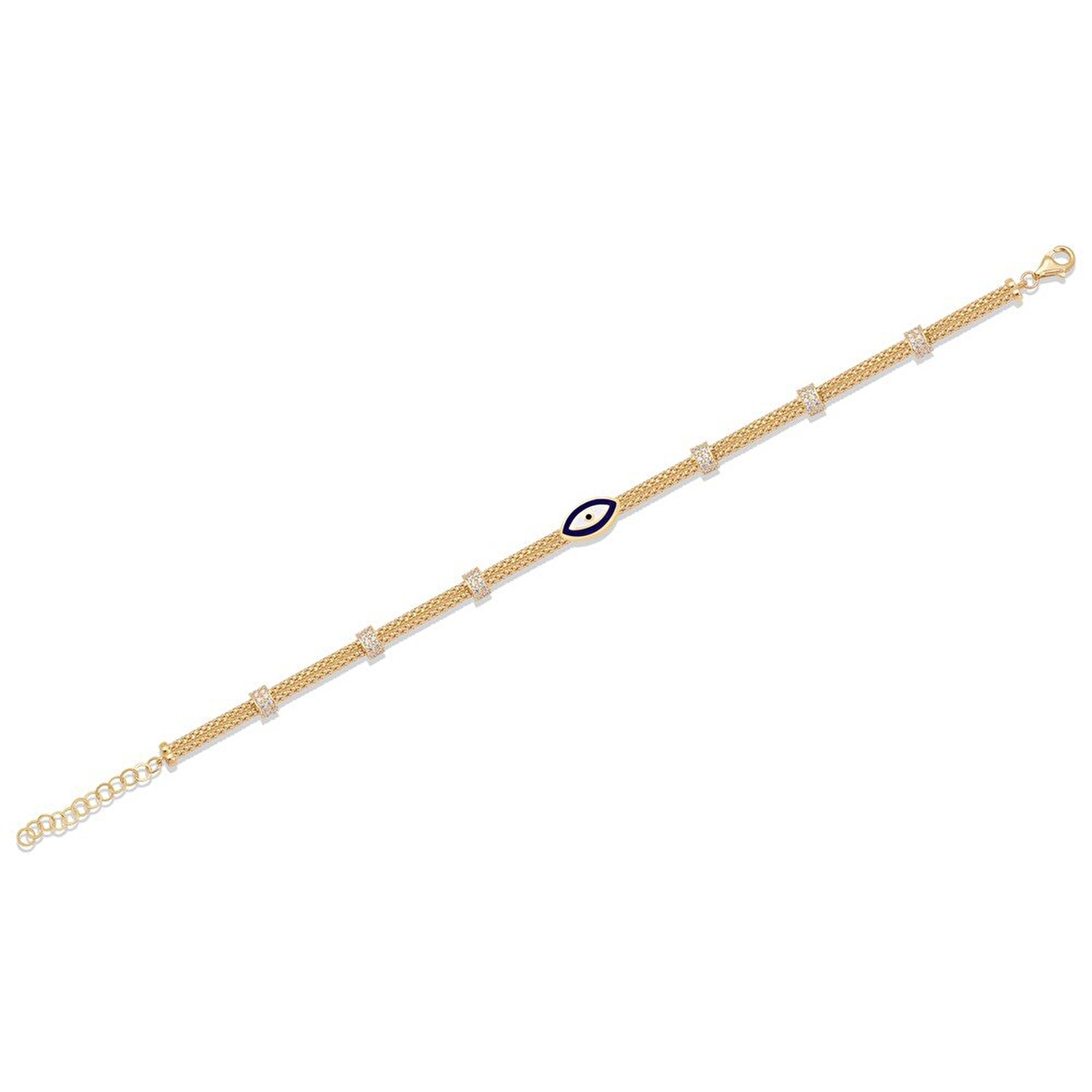 14 Ayar Sarı Altın Nazar Boncuklu Bileklik