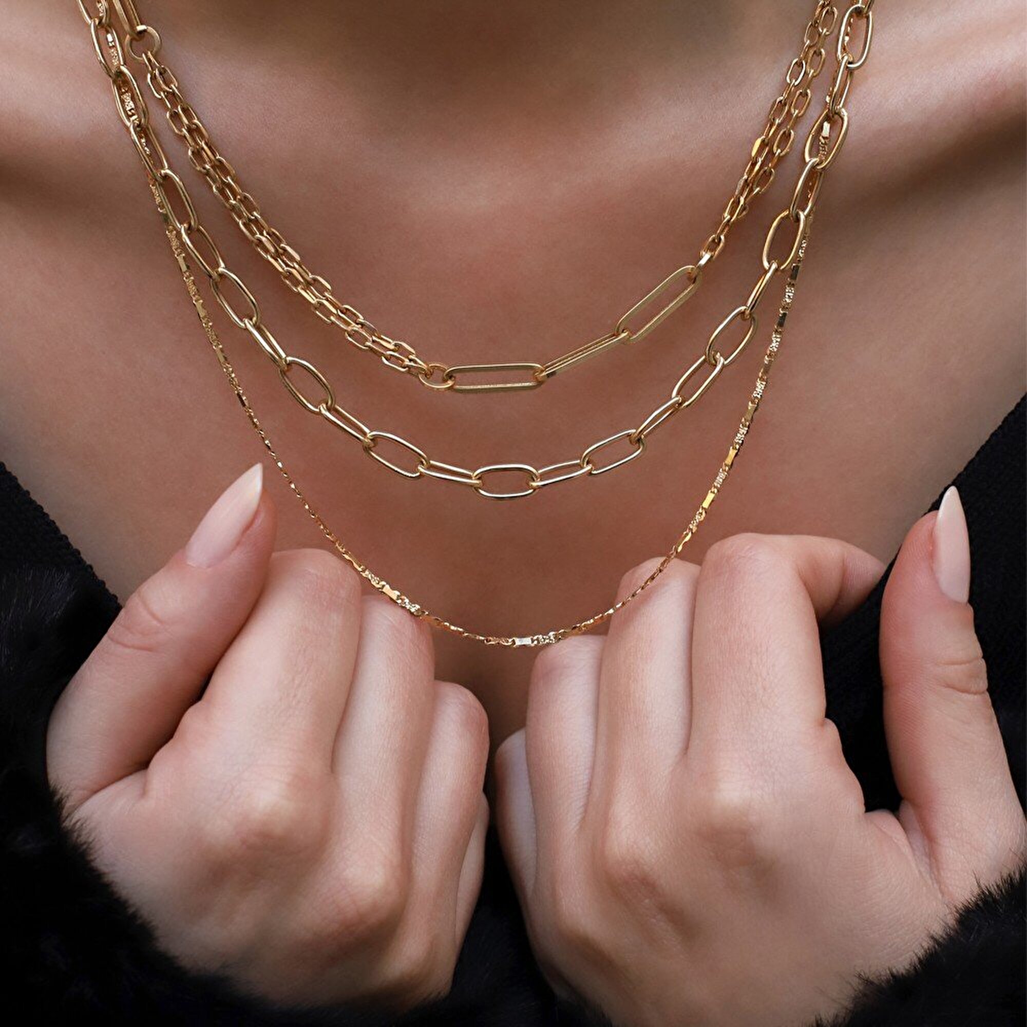 14 Ayar Sarı Altın Ataç Zincir