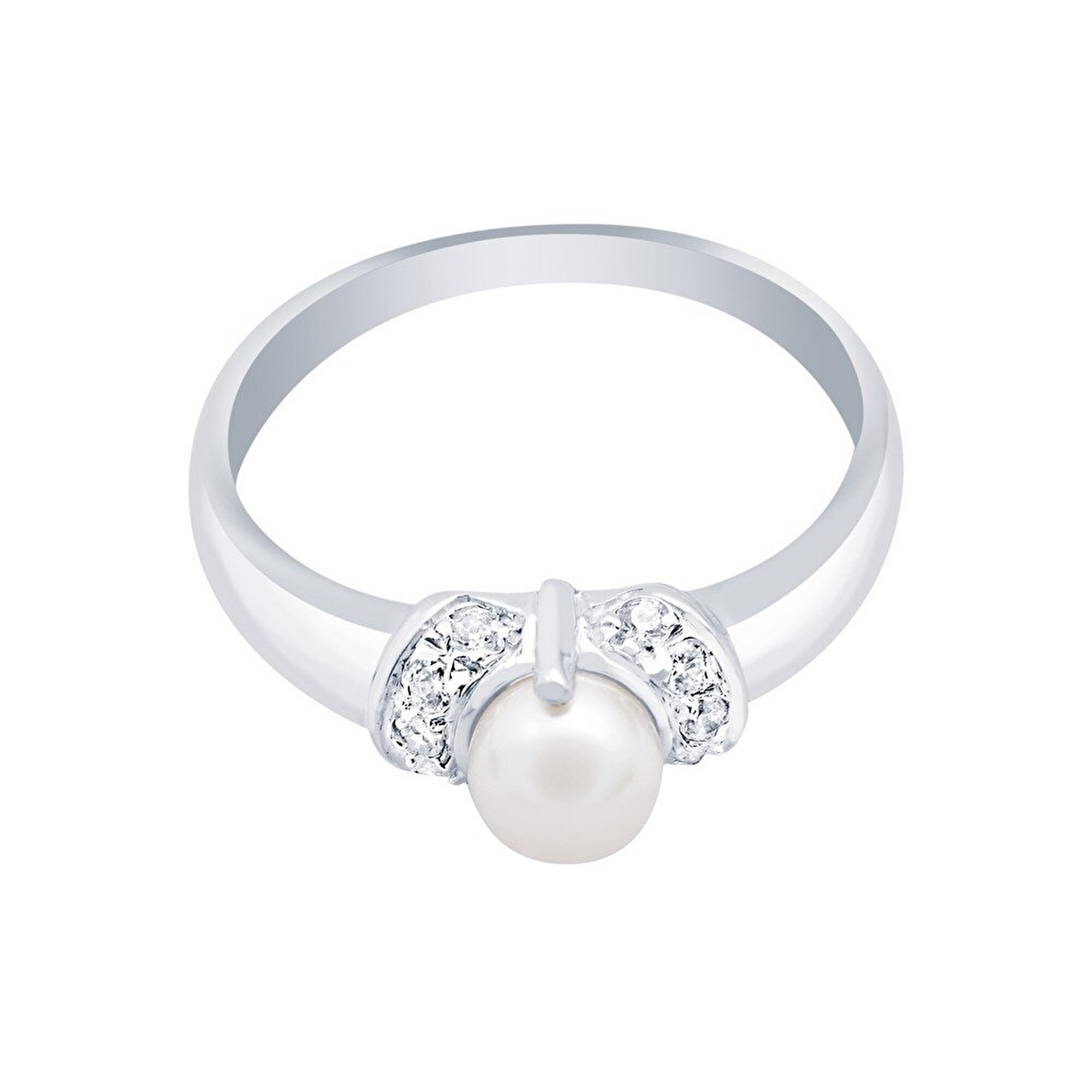 14 Ayar Beyaz Altın İnci Yüzük