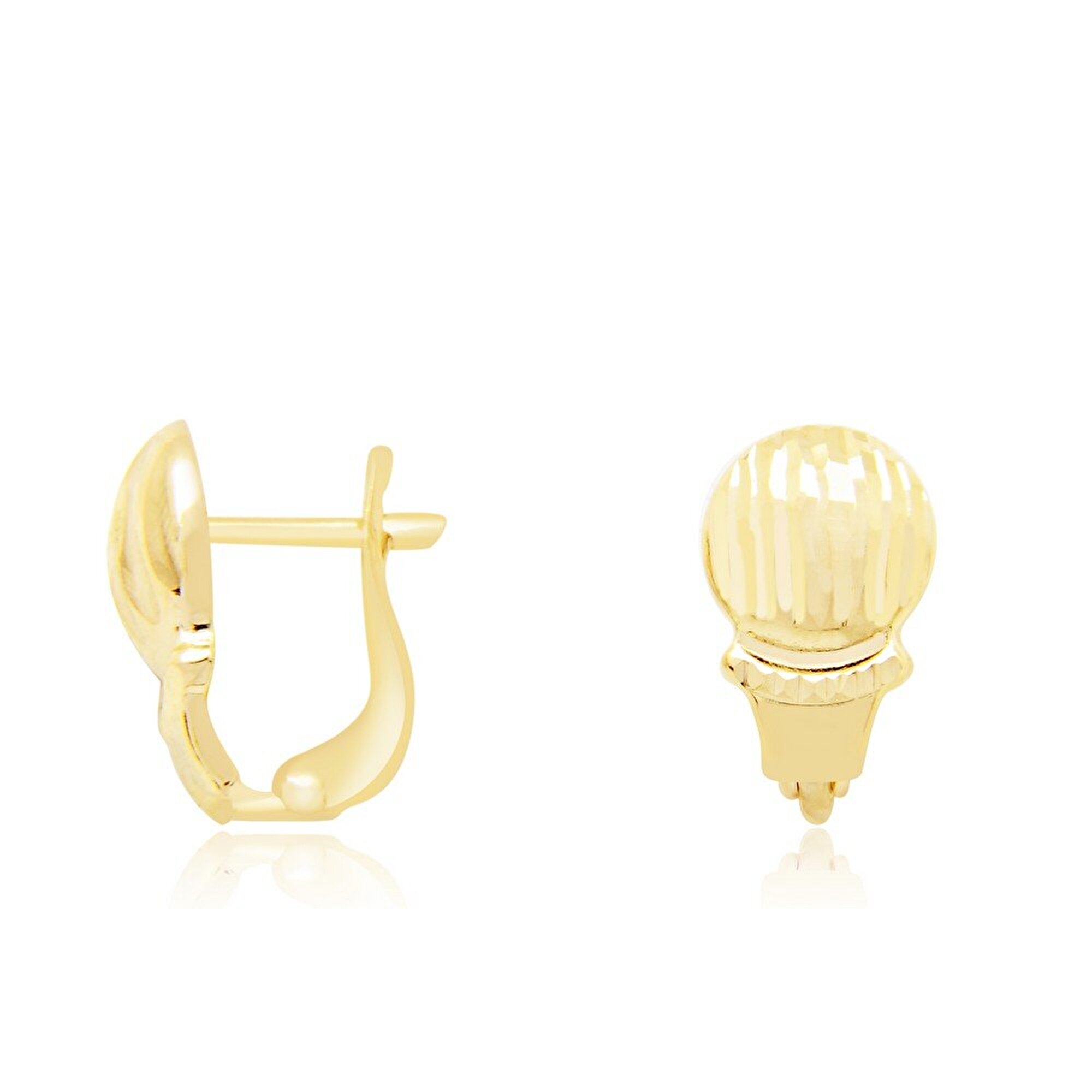 14 Ayar Sarı Altın J Küpe