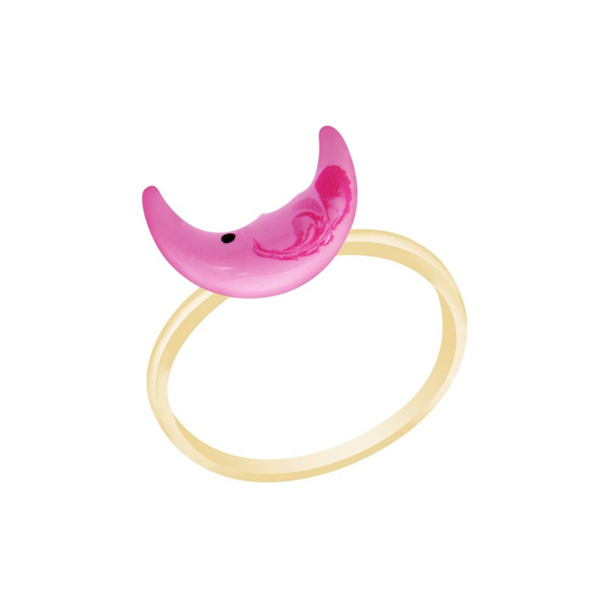 14 Ayar Sarı Altın Ay Figürlü Yüzük