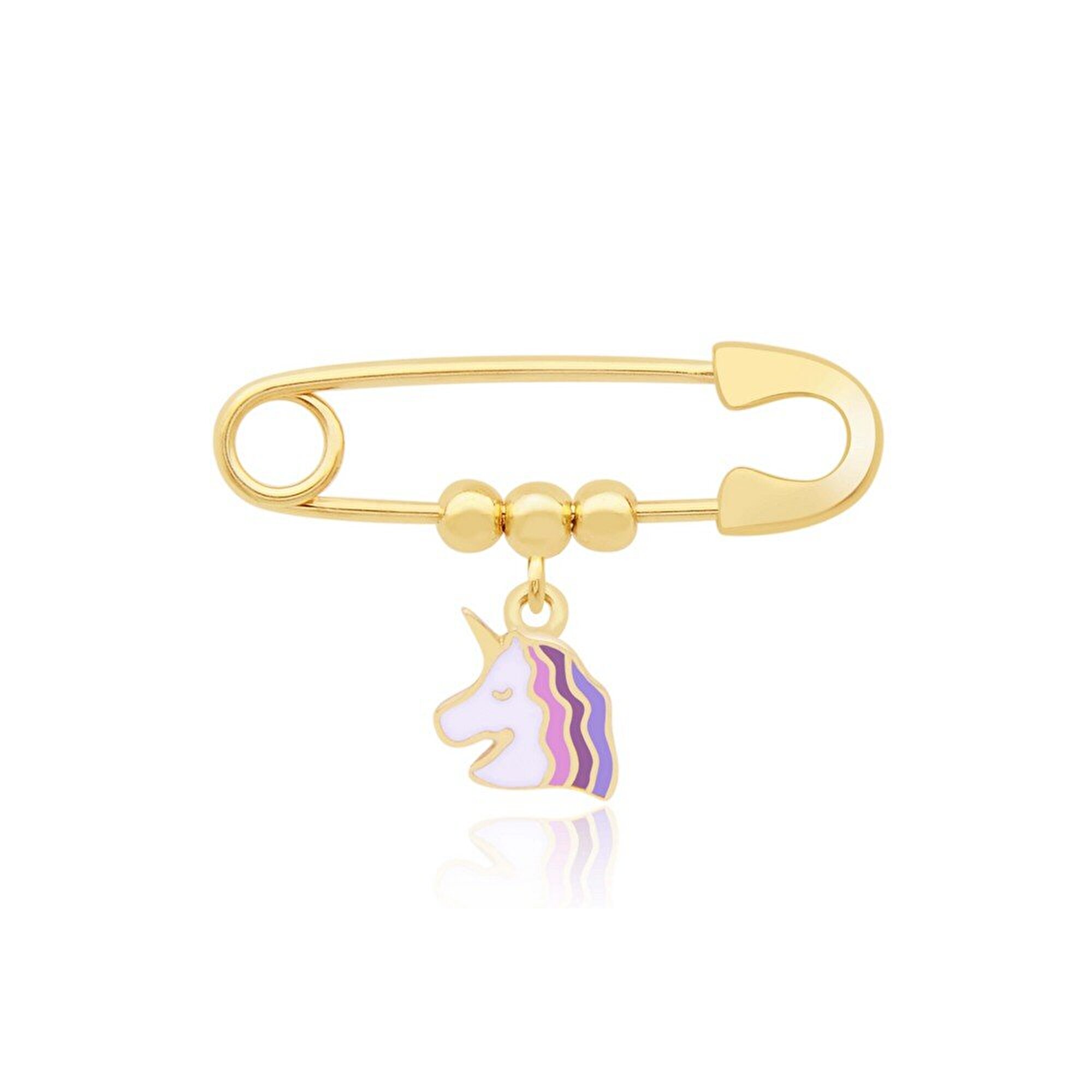 14 Ayar Sarı Altın Mineli İğne