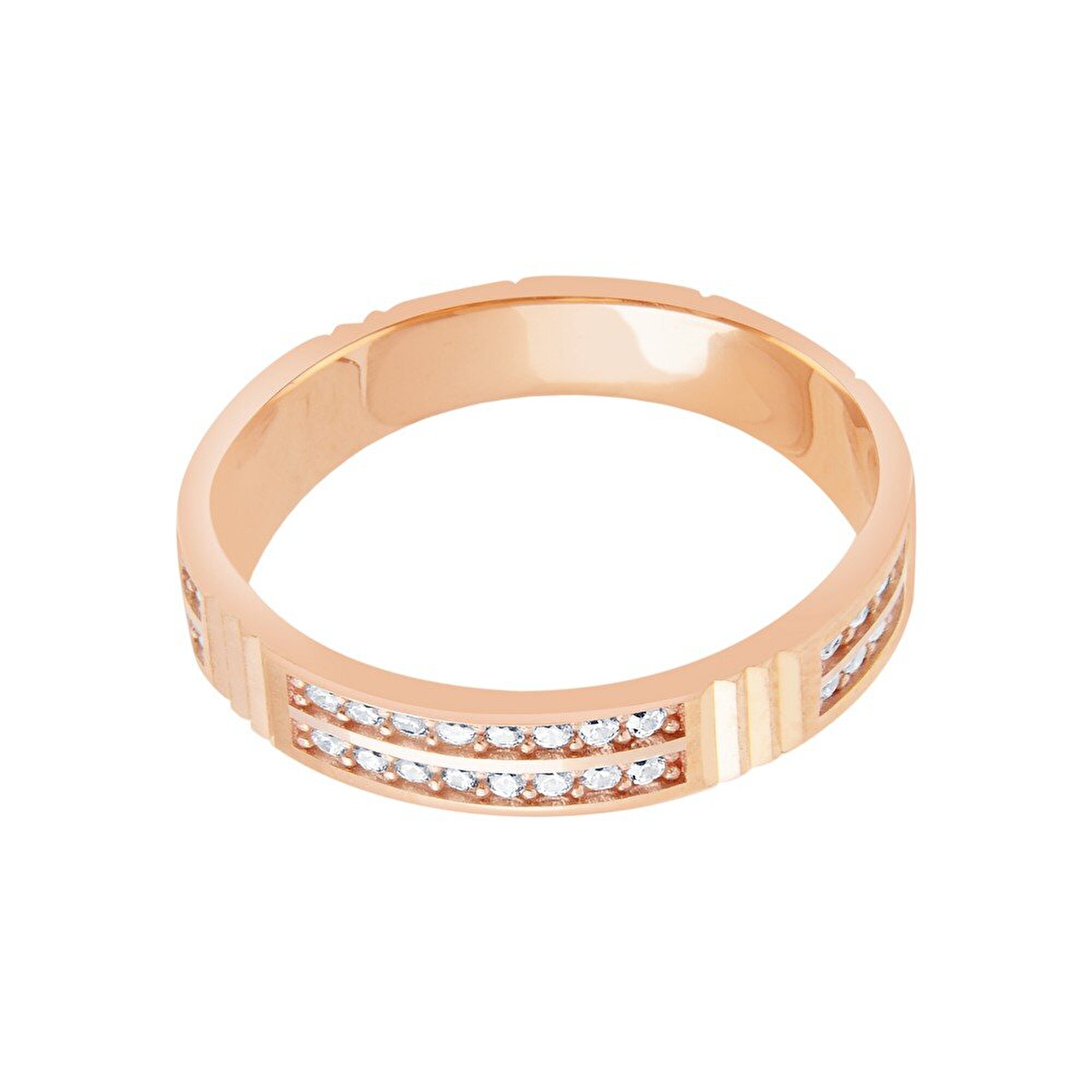 14 Ayar Rose Altın Modern Alyans