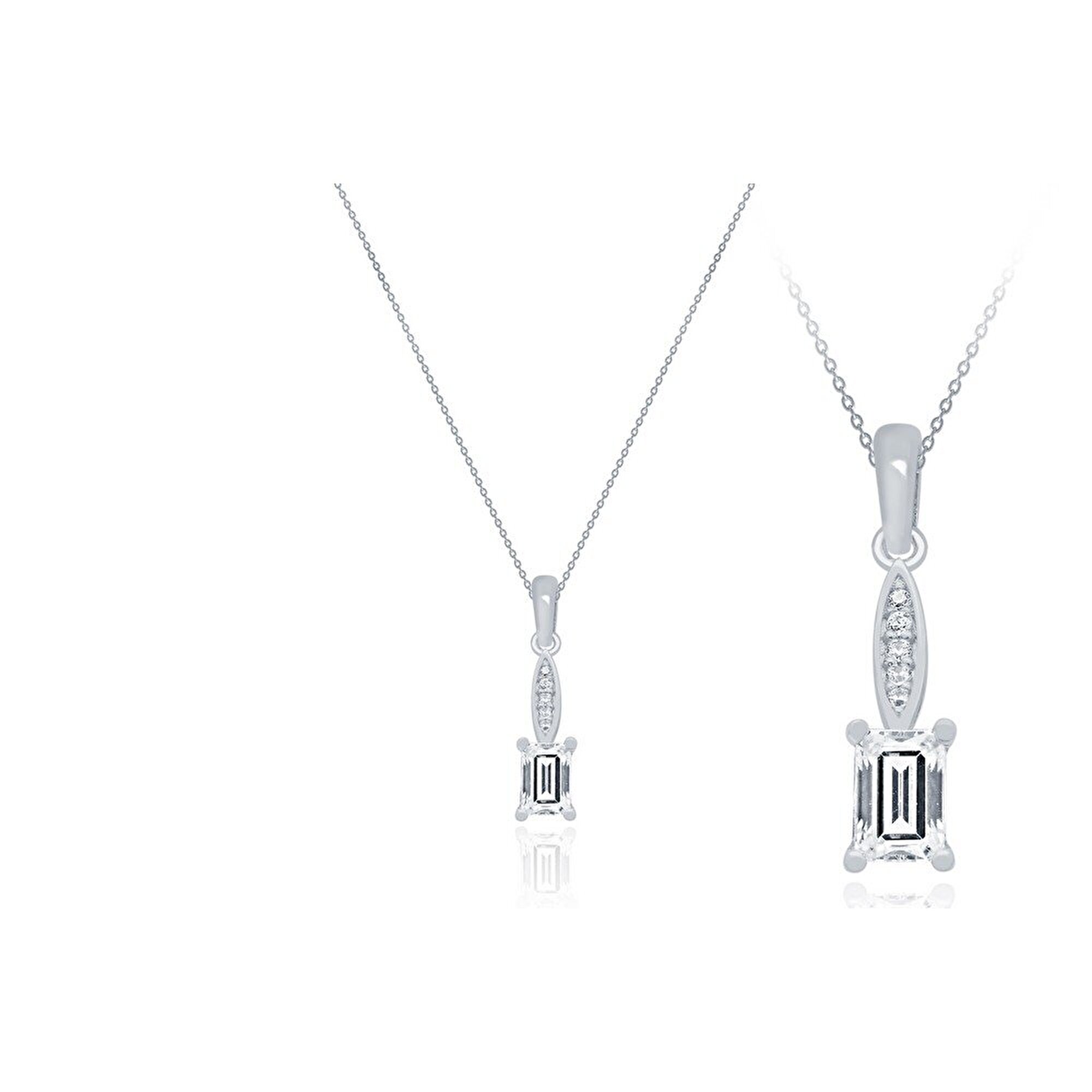 14 Ayar Beyaz Altın Baget Kolye