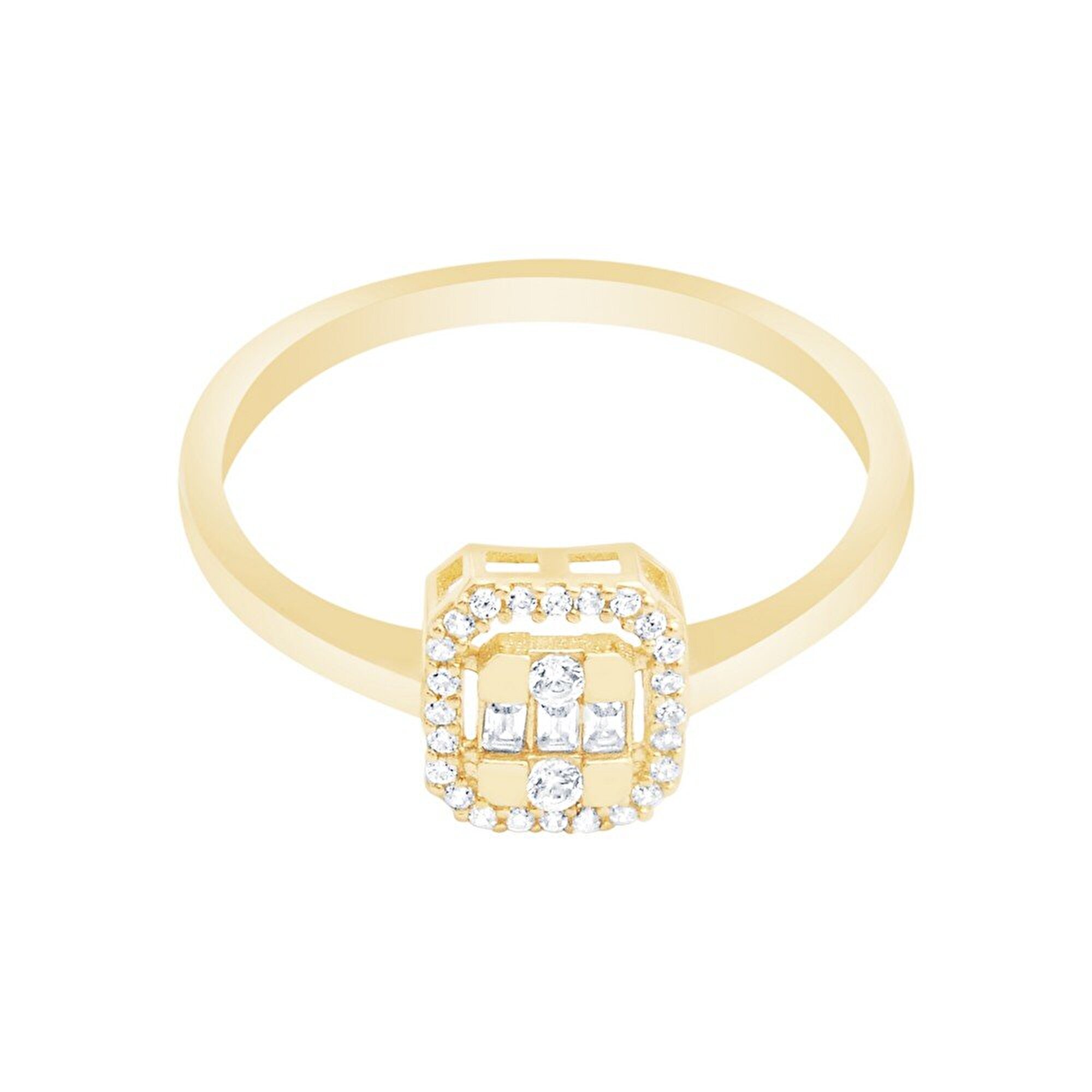 14 Ayar Sarı Altın Baget Yüzük