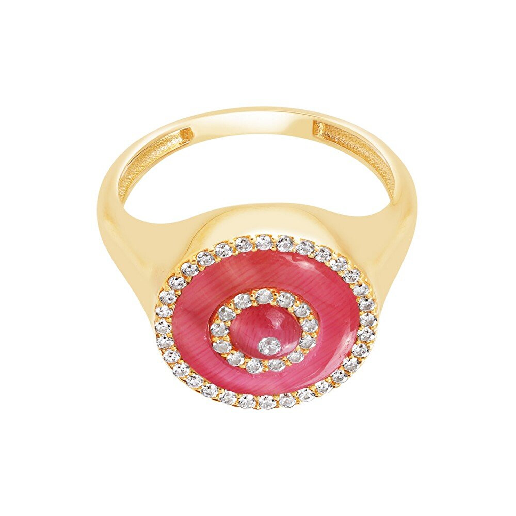 14 Ayar Sarı Altın Göz Figürlü Yüzük