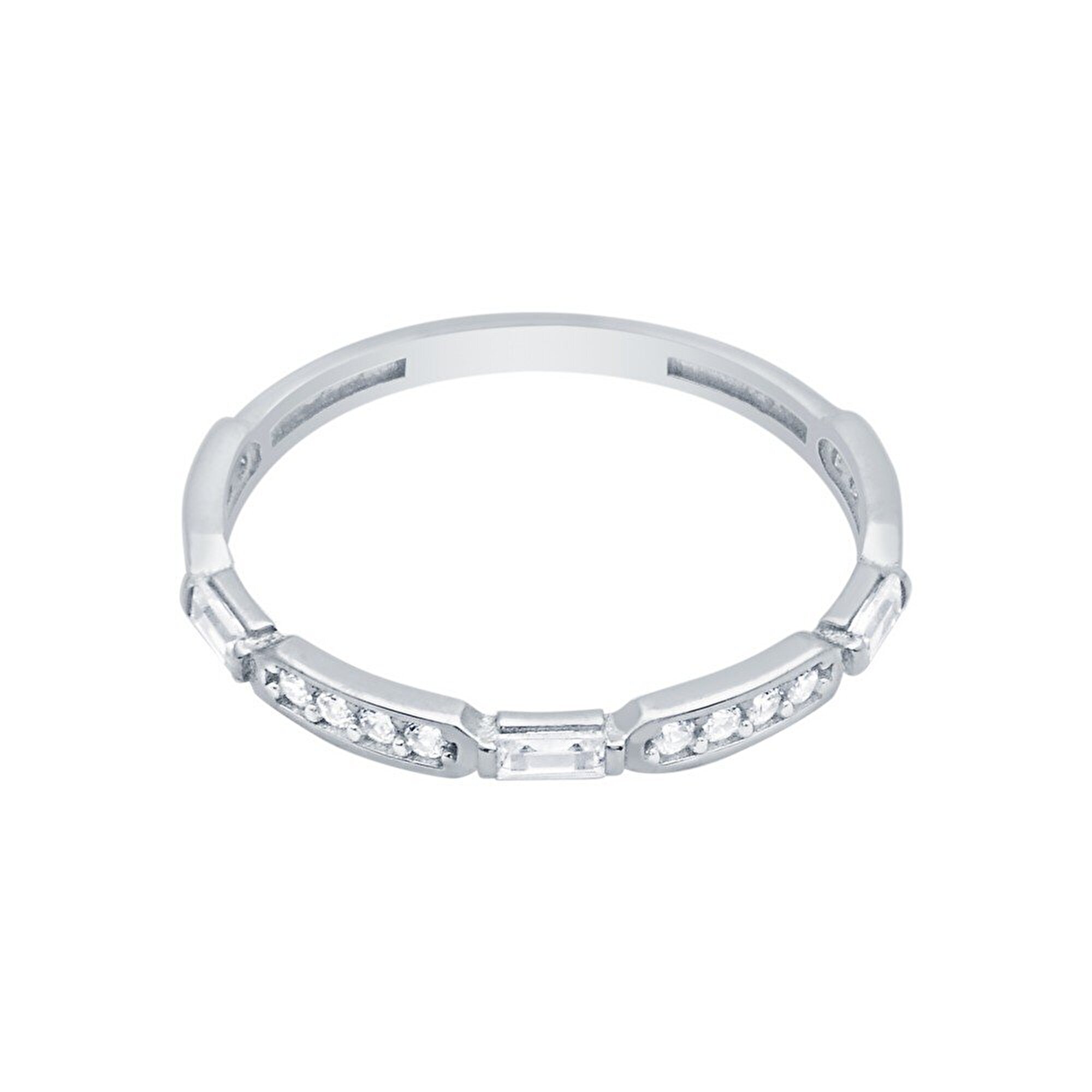 14 Ayar Beyaz Altın Baget Yüzük