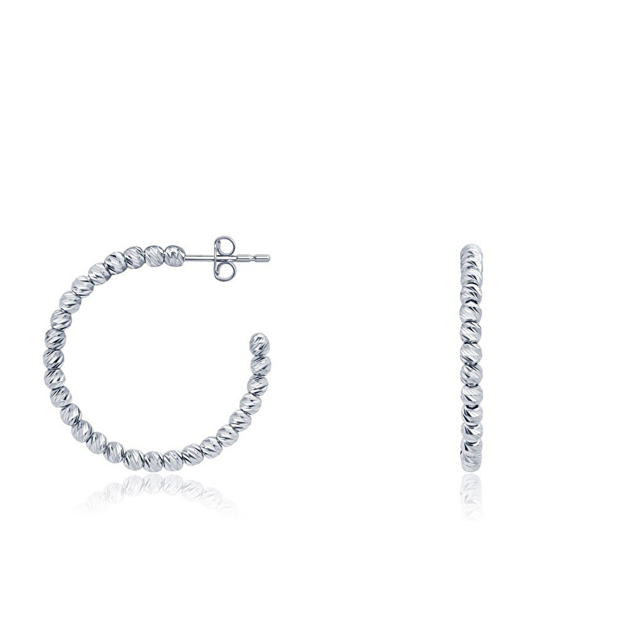 14 Ayar Beyaz Altın Dorika Küpe