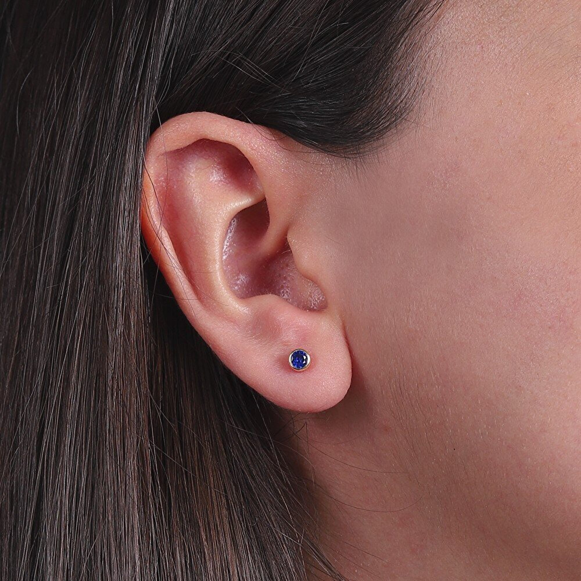 14 Ayar Sarı Altın Eylül Doğum Taşı Küpe