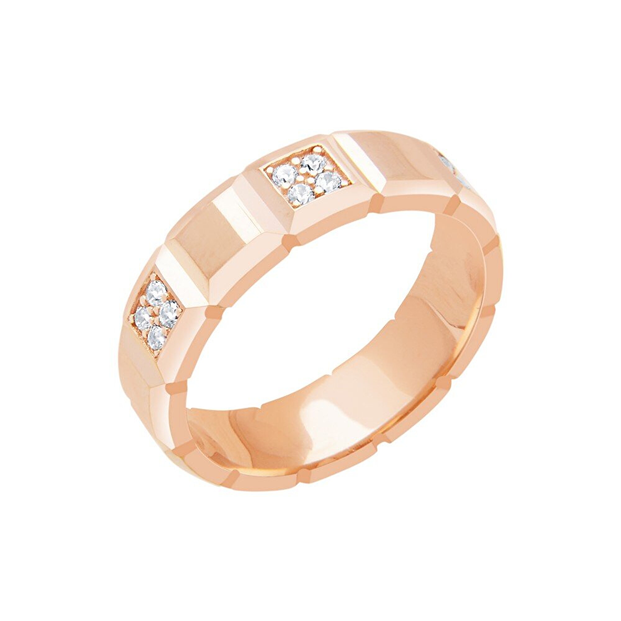 14 Ayar Rose Altın Modern Alyans