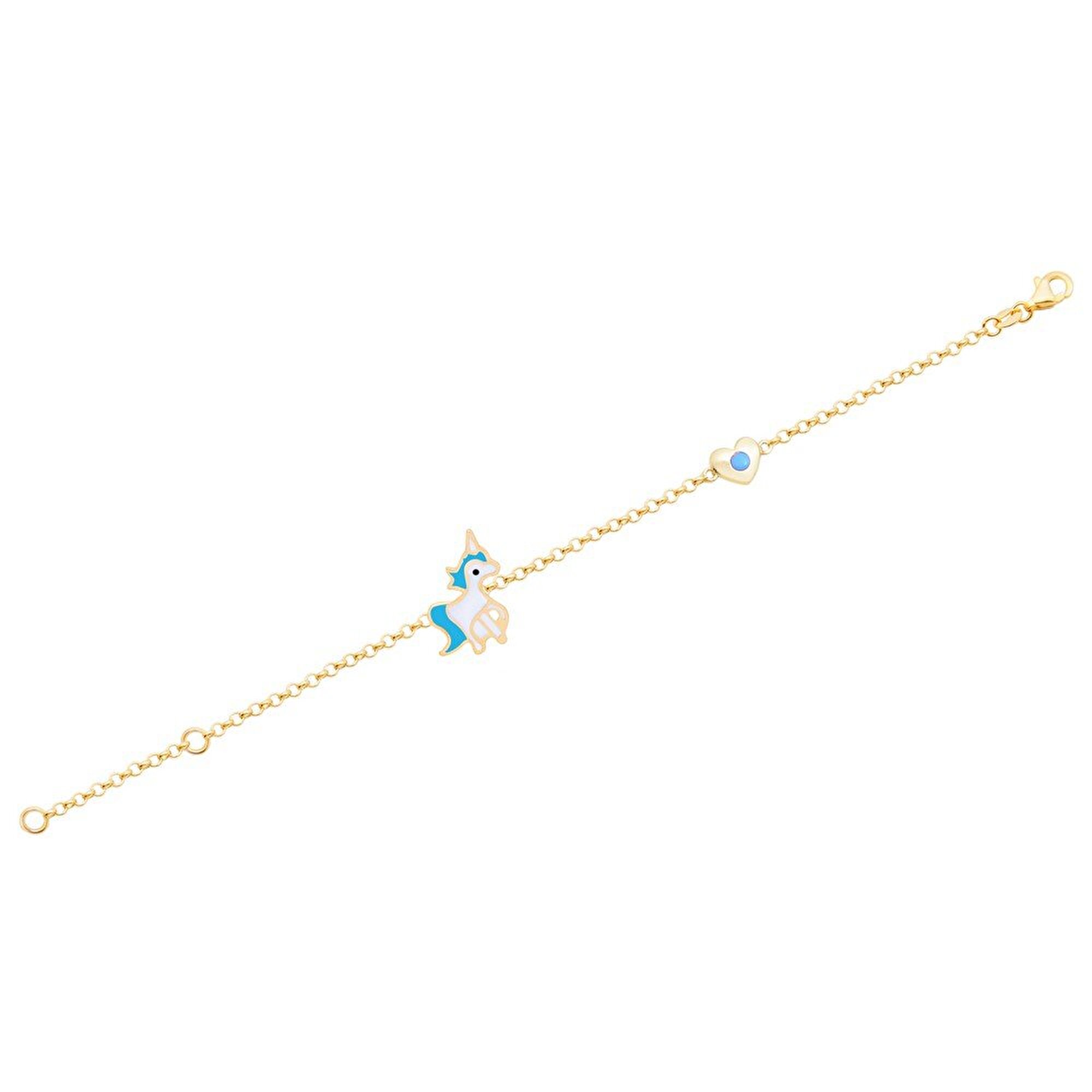 14 Ayar Sarı Altın Unicorn Bileklik