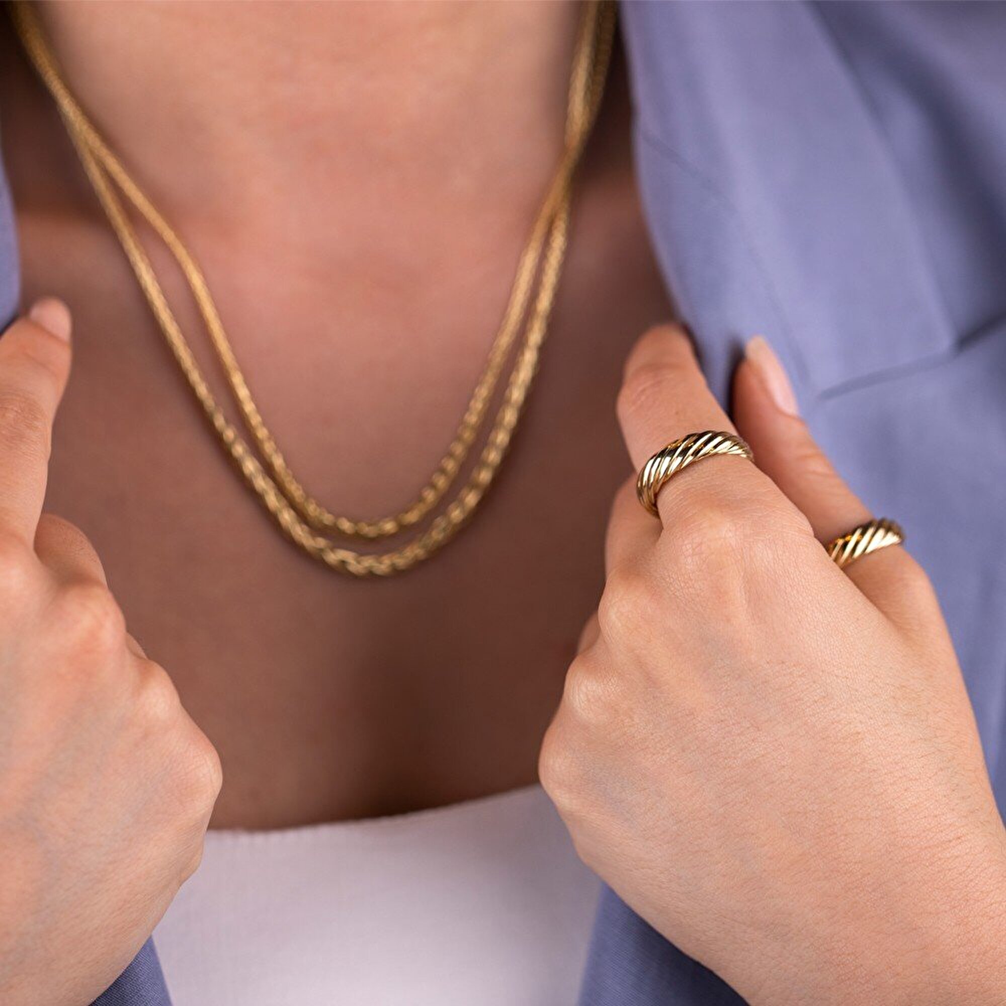 14 Ayar Sarı Altın Trend Burgu Yüzük