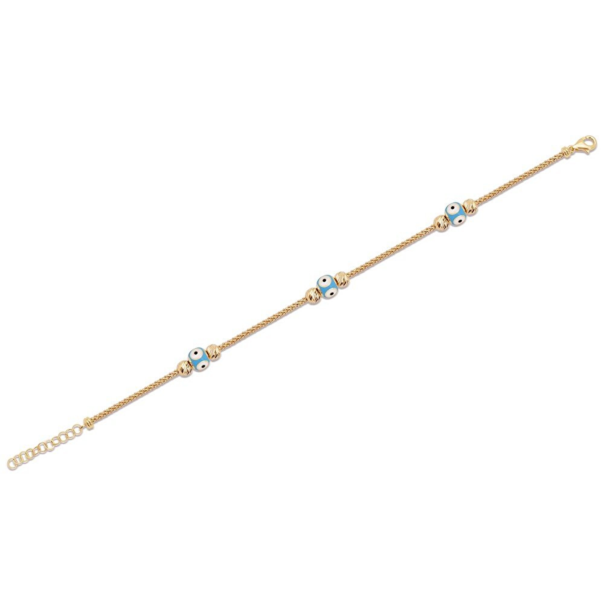 14 Ayar Sarı Altın Nazar Boncuklu Bileklik