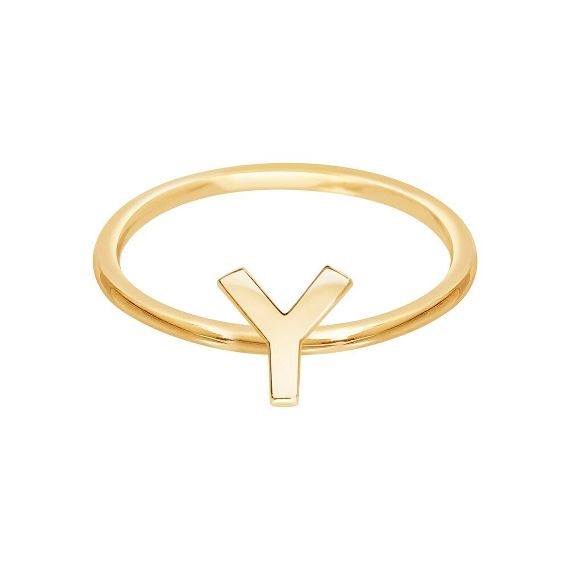 14 Ayar Sarı Altın Y Harf Yüzük