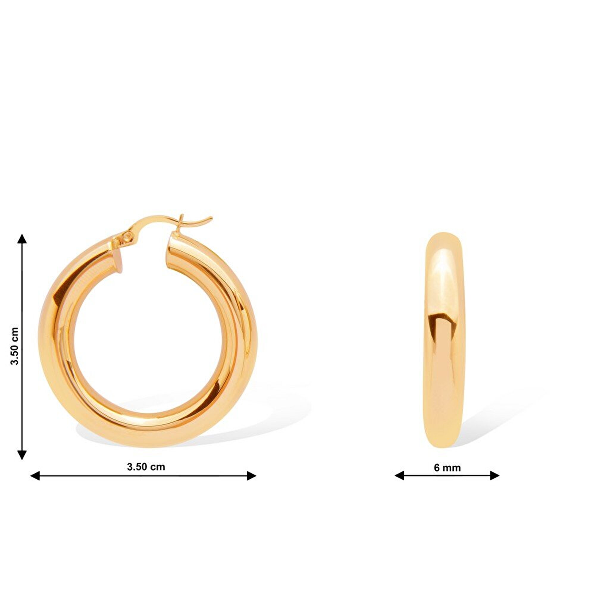 14 Ayar Sarı Altın Halka Küpe